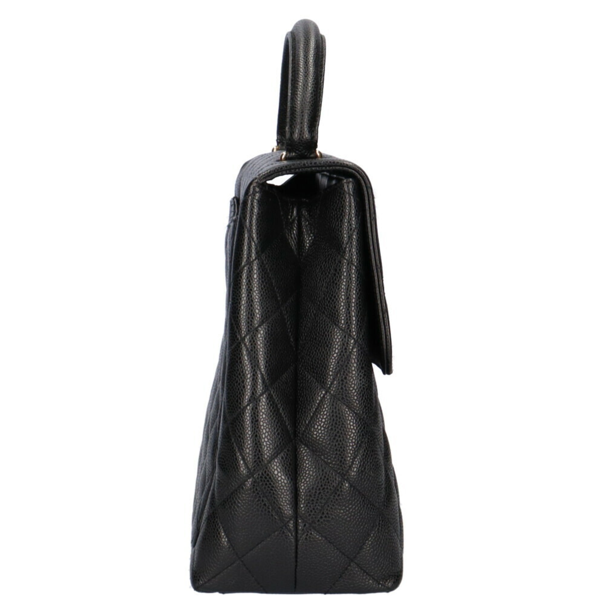 Chanel Black Caviar Leather Handbag (Pre-Owned)