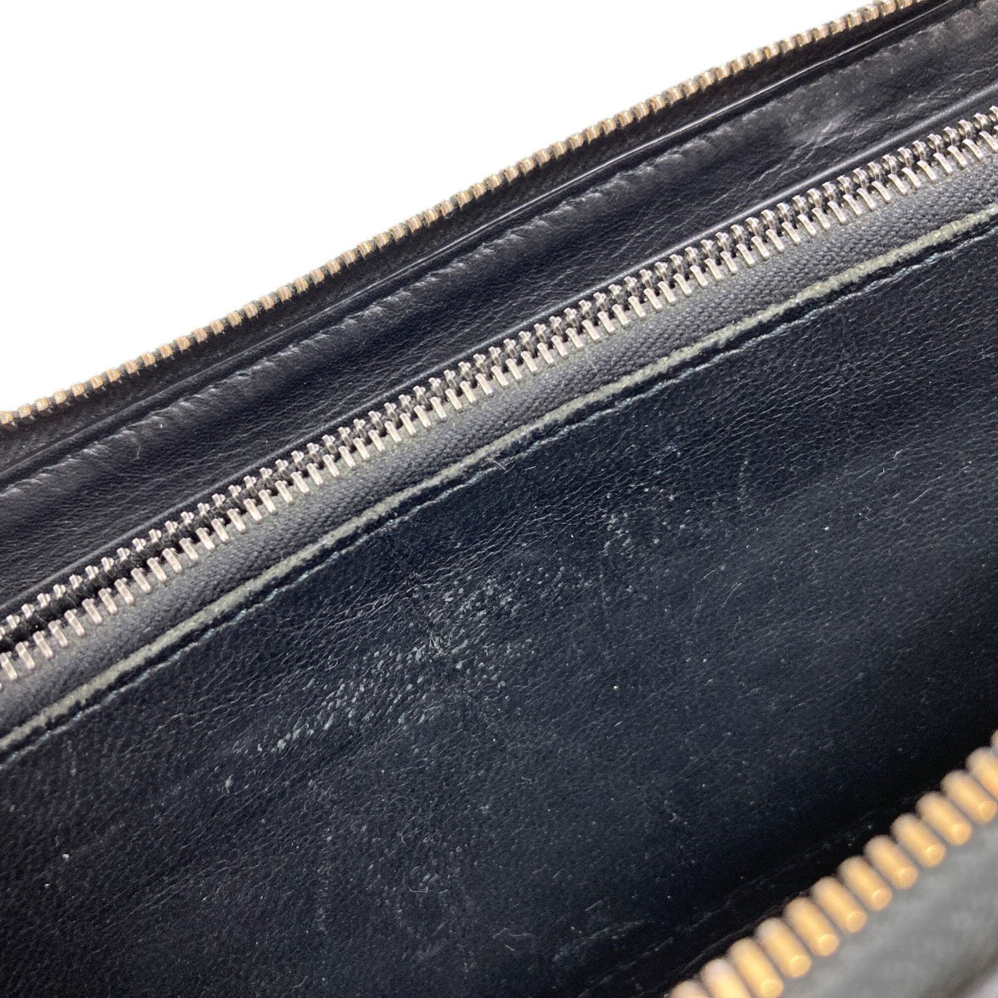 Bottega Veneta Black Leather Long Wallet (Bi-Fold) (Pre-Owned)