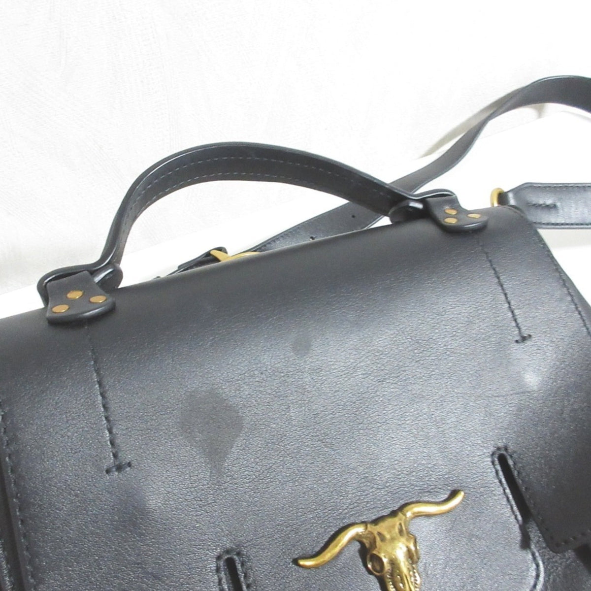 Ralph Lauren Black Leather Handbag Shoulder Bag (Pre-Owned)