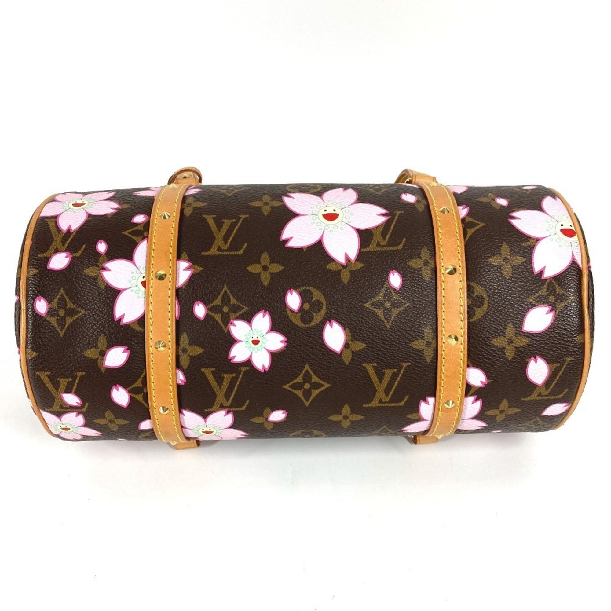 Louis Vuitton Brown Pink Monogram Cherry Blossom Handbag Shoulder Bag Tote Bag (Pre-Owned)