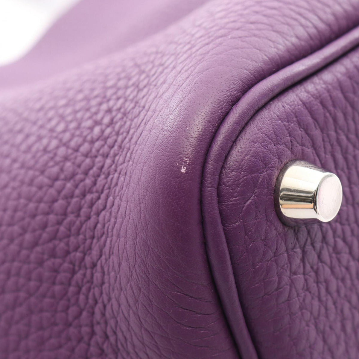 Hermes Purple Taurillon Clemence Leather Leather Handbag (Pre-Owned)