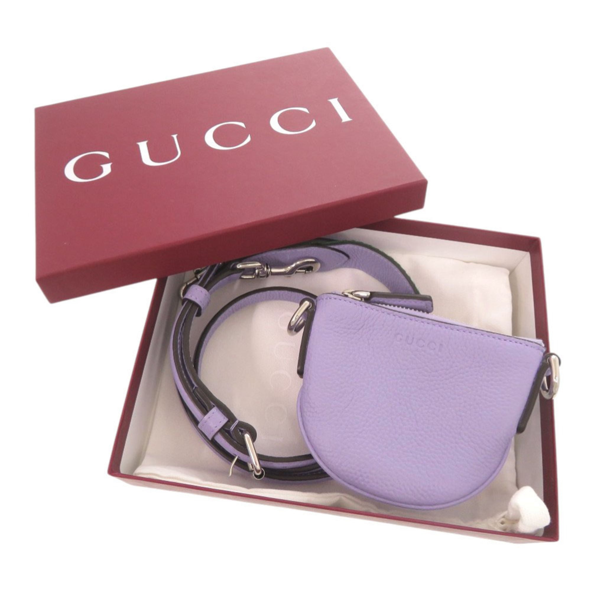 Gucci Purple Leather Shoulder Bag (Pre-Owned)