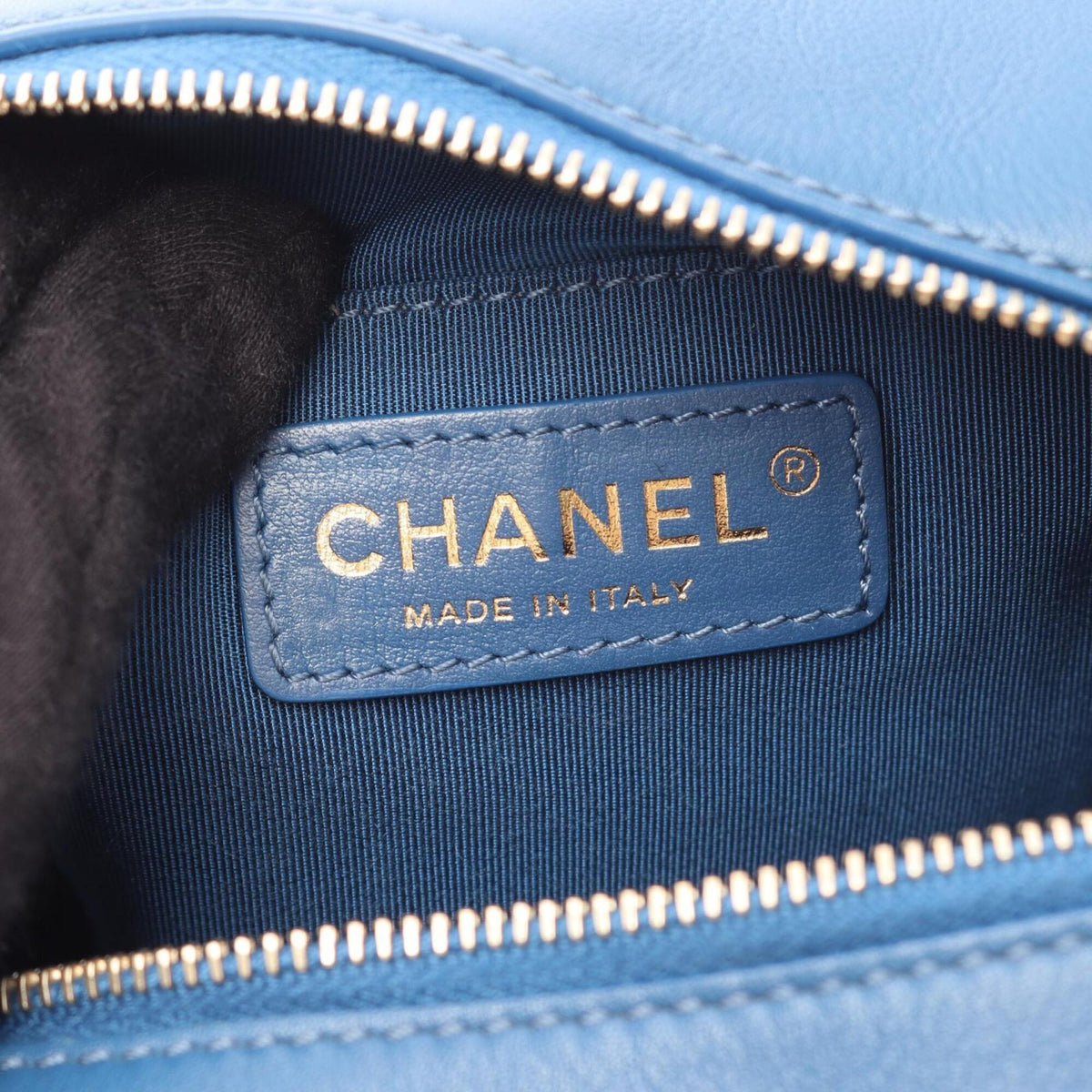 Chanel Blue Leather Handbag Shoulder Bag (Pre-Owned)