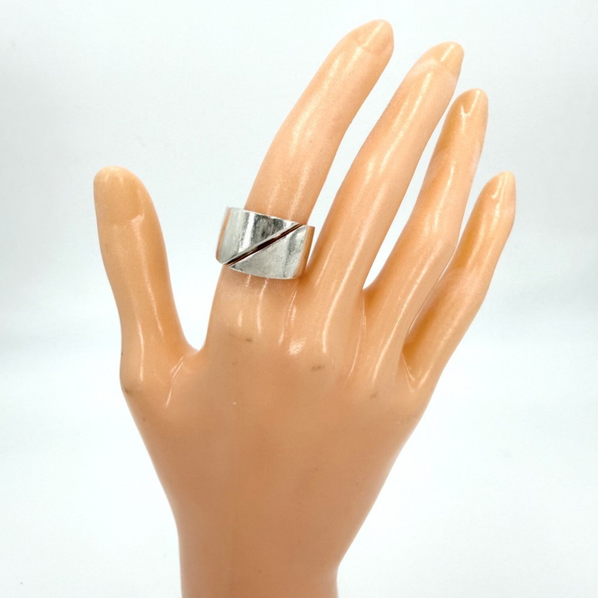 Hermes Silver 925 Band Ring (Pre-Owned)