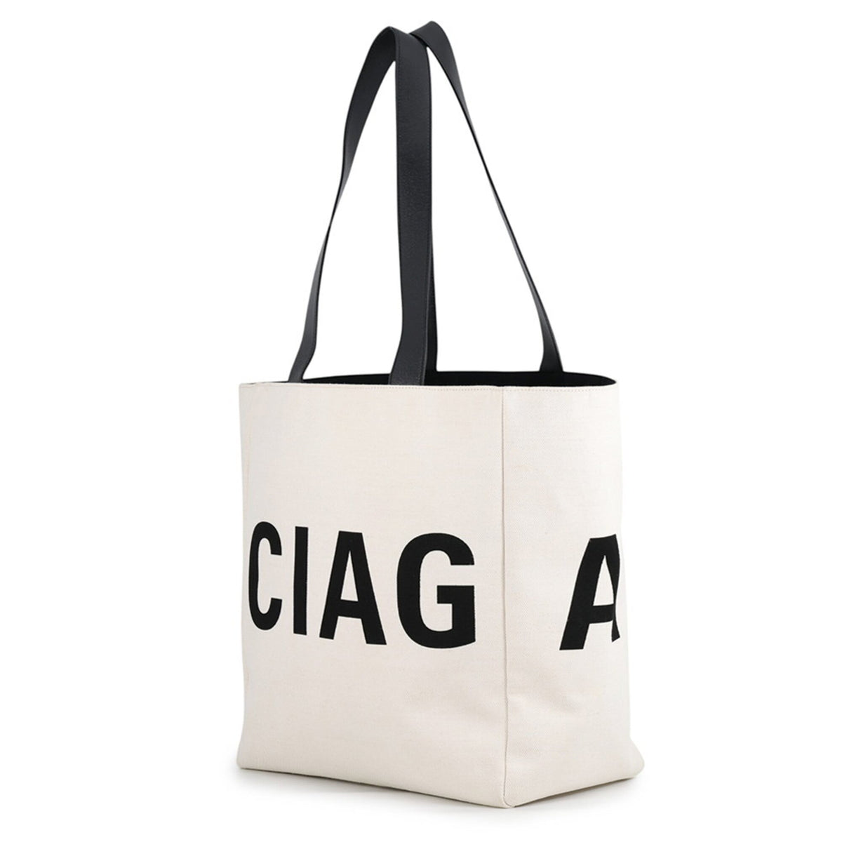 Balenciaga Black Ivory Canvas Handbag Tote Bag (Pre-Owned)