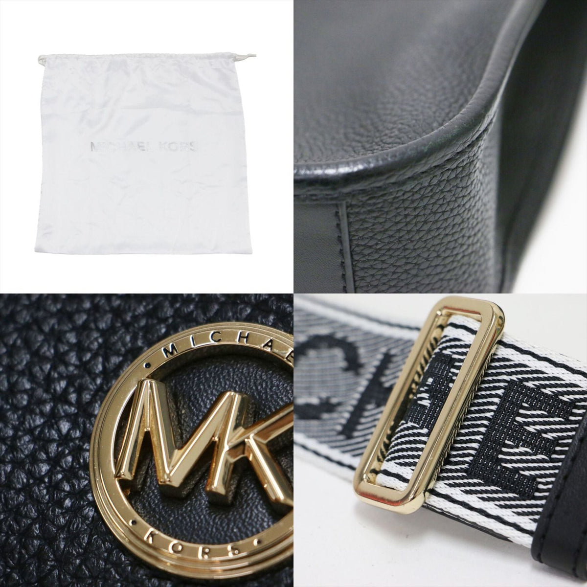 Michael Kors Black Leather Messenger Bag (Pre-Owned)