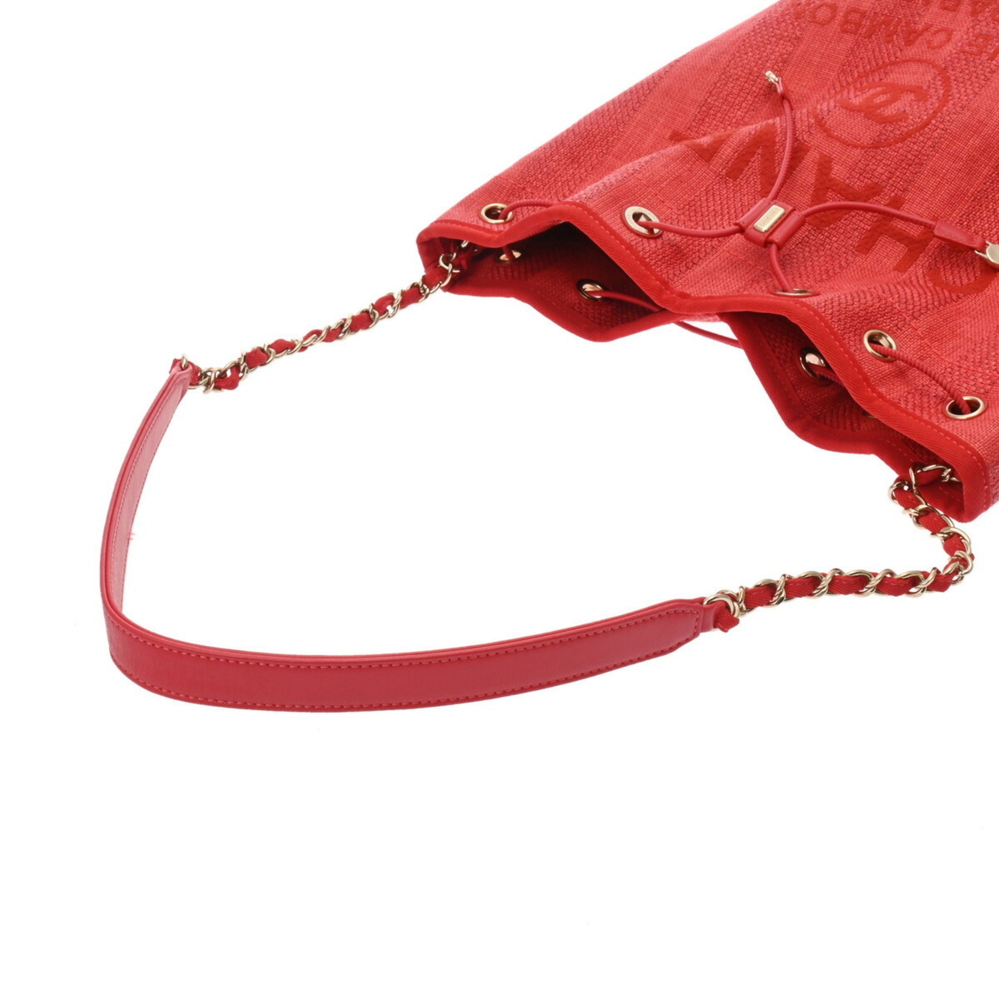 Chanel Red Color Straw Shoulder Bag (Pre-Owned)