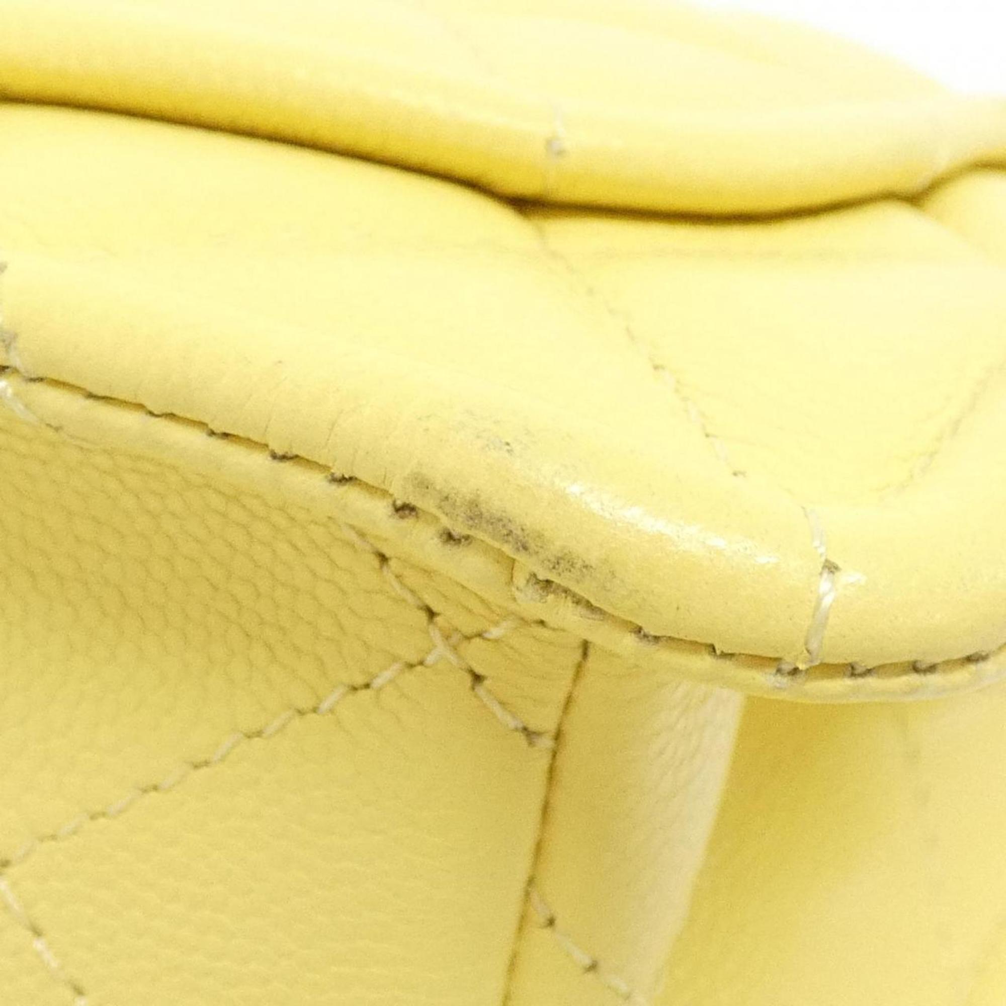 Chanel Yellow Grained Calfskin Shoulder Bag (Pre-Owned)