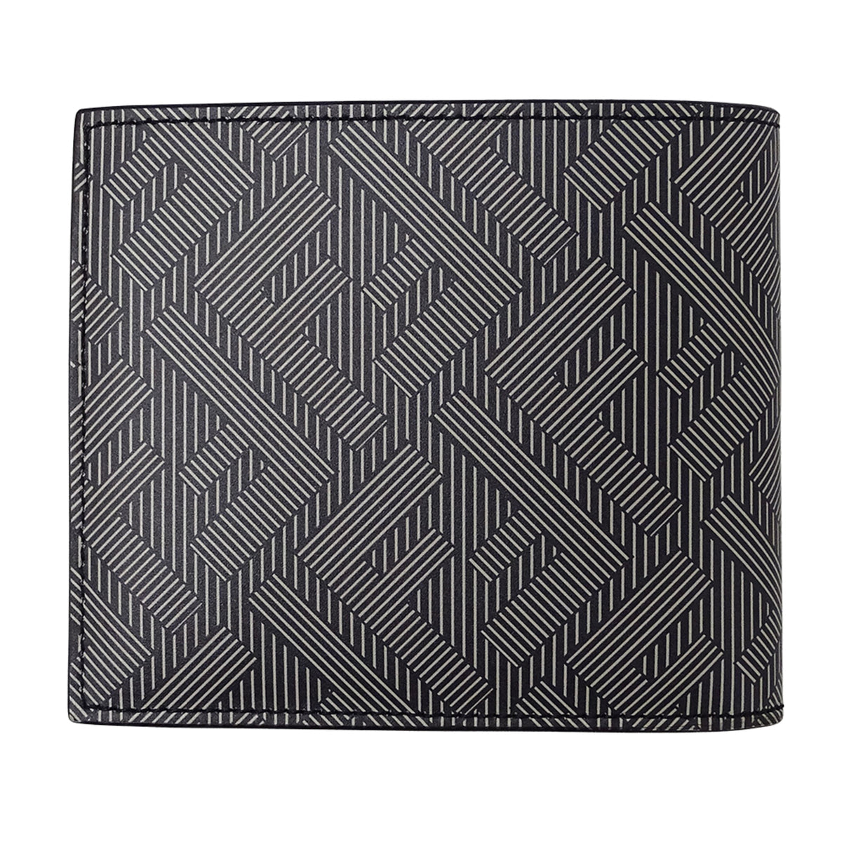 Fendi Black Gray Leather Wallet (Bi-Fold) (Pre-Owned)