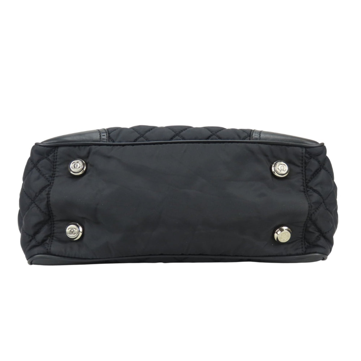 Chanel Matelasse Black Nylon Leather Tote Bag (Pre-Owned)