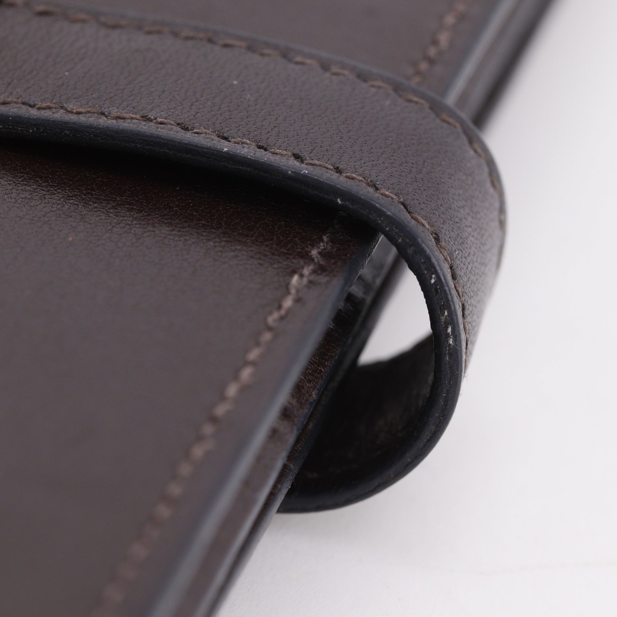 Hermes Brown Box Calf Leather Long Wallet (Bi-Fold) (Pre-Owned)
