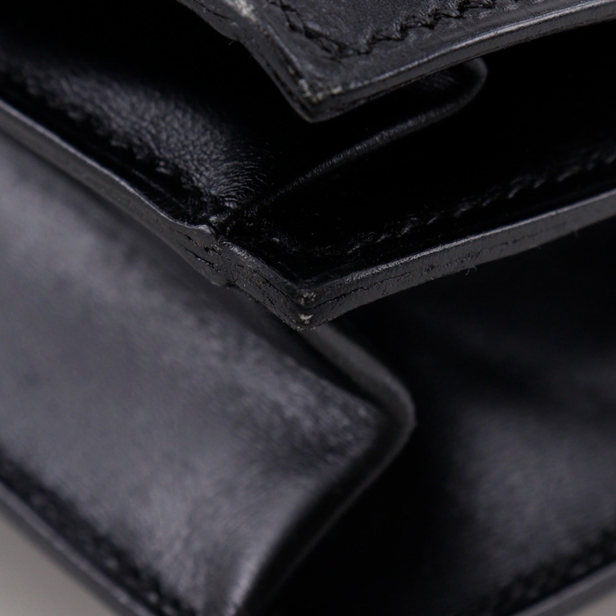 Hermes Black Box Calf Leather Handbag (Pre-Owned)
