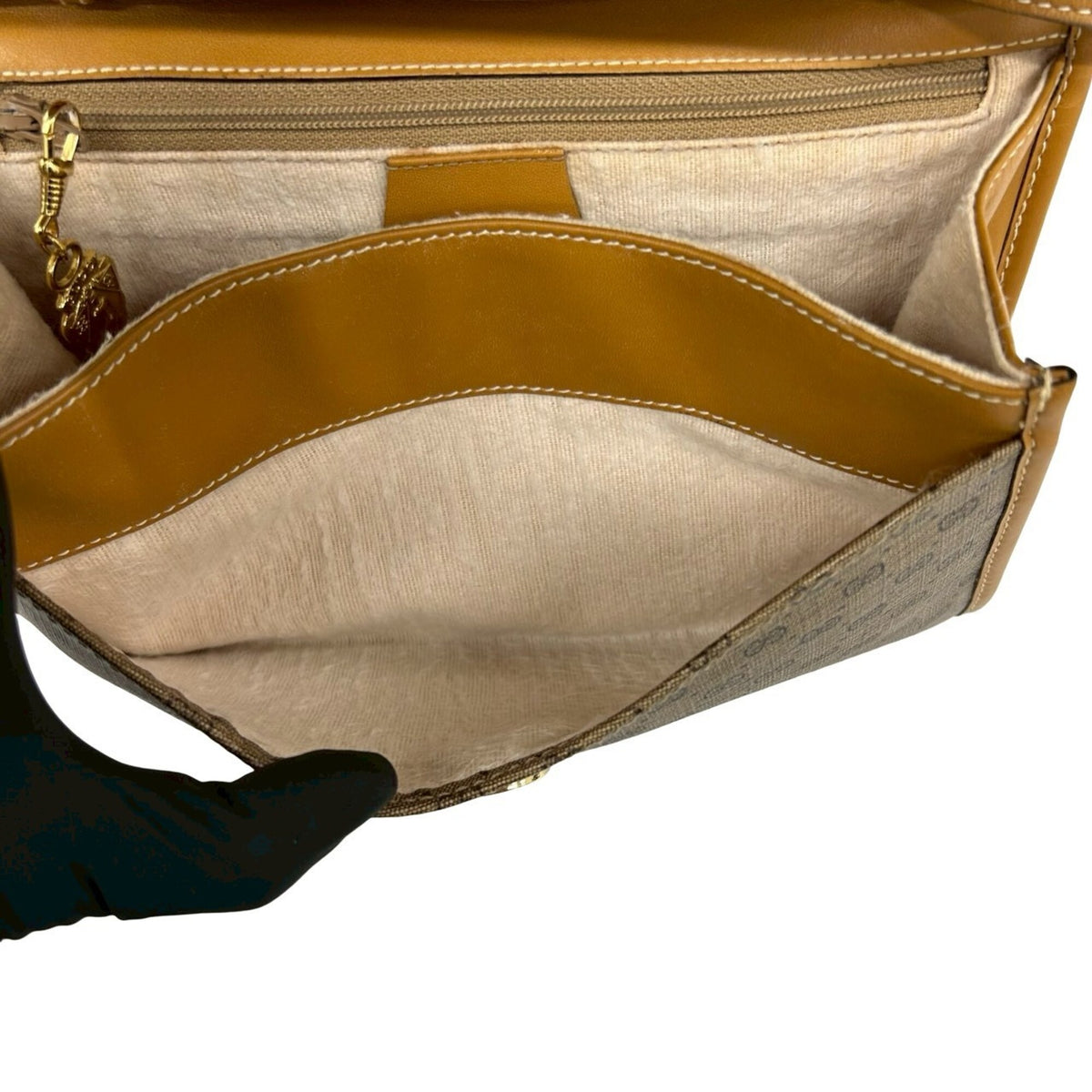 Gucci Brown Leather Pvc Pochette Shoulder Bag (Pre-Owned)