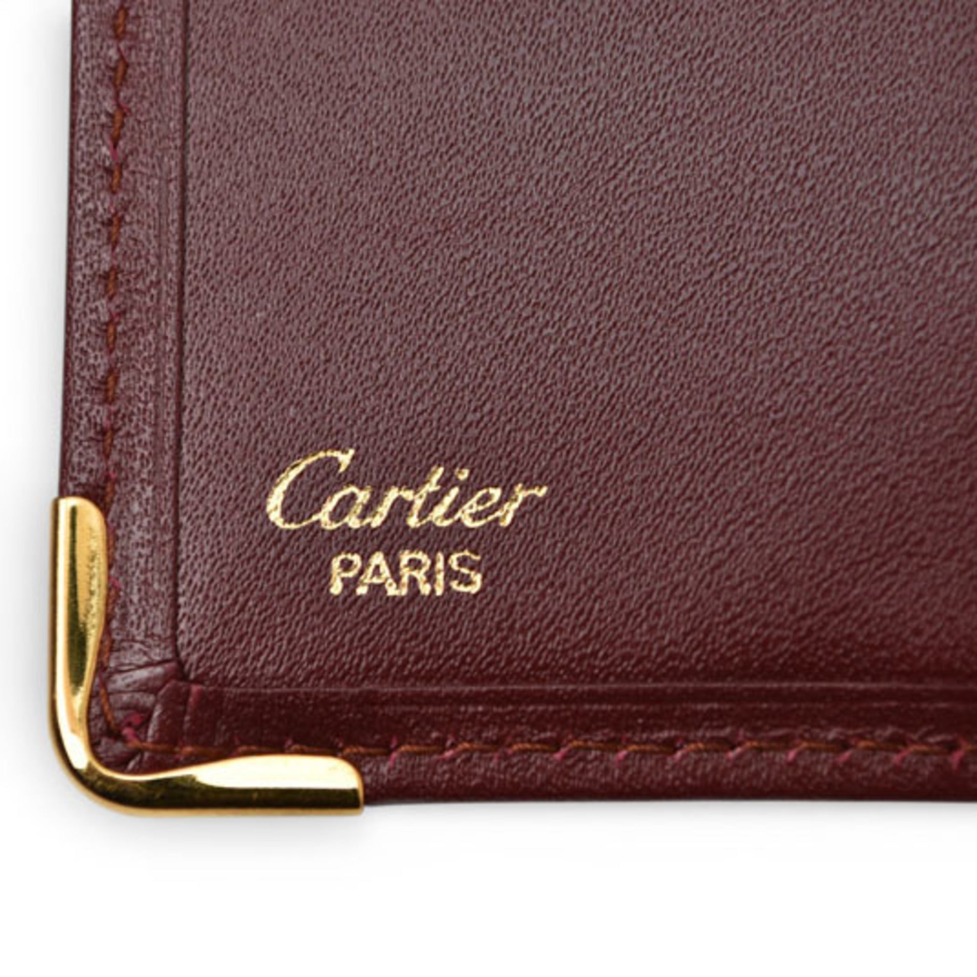 Cartier Must Bordeaux Leather Wallet (Bi-Fold) (Pre-Owned)