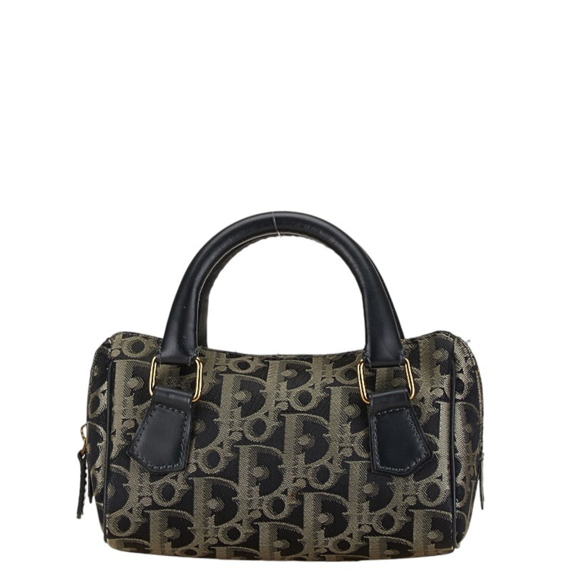 Christian Dior Navy Canvas Leather Handbag (Pre-Owned)