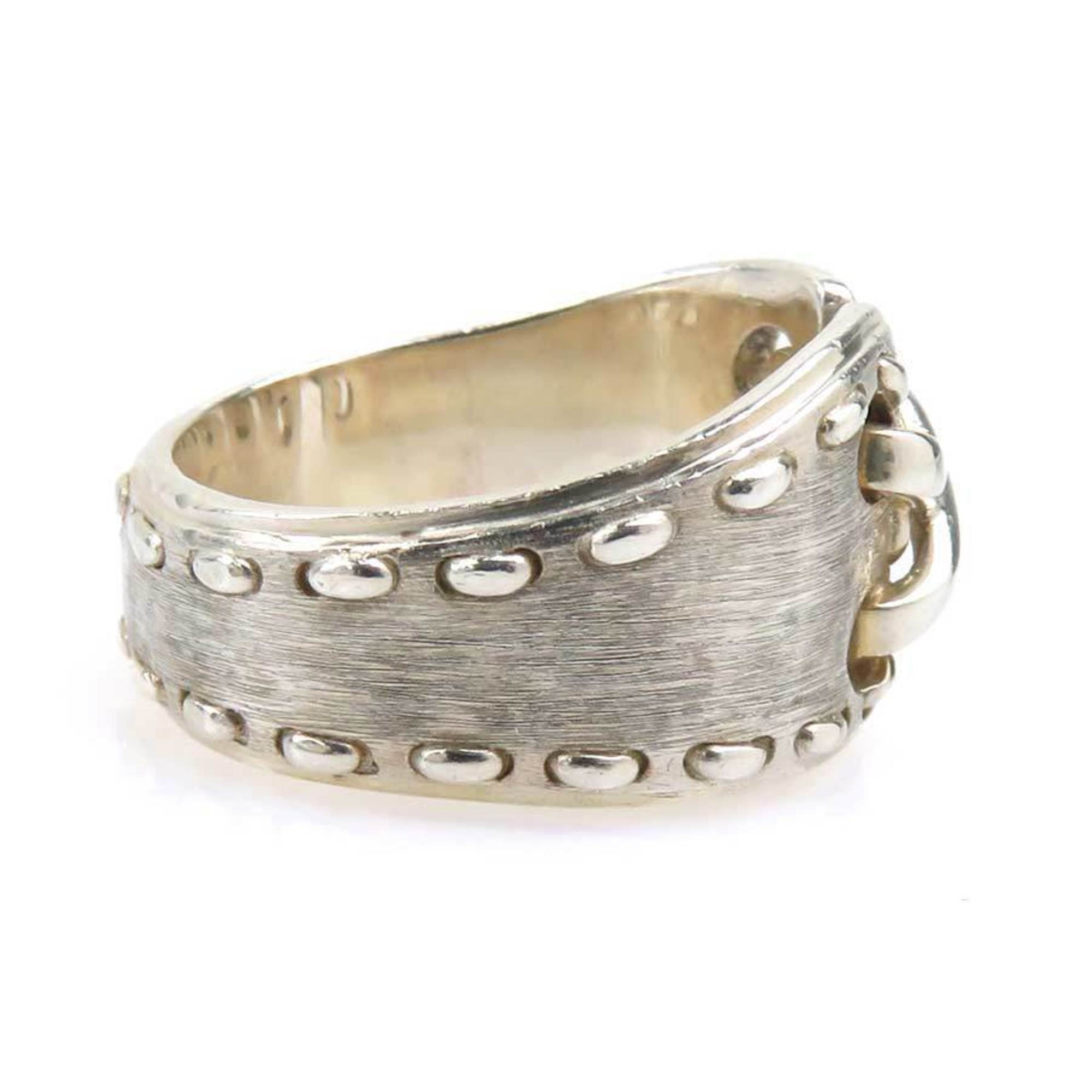 Hermes Silver Silver 925 Band Ring (Pre-Owned)