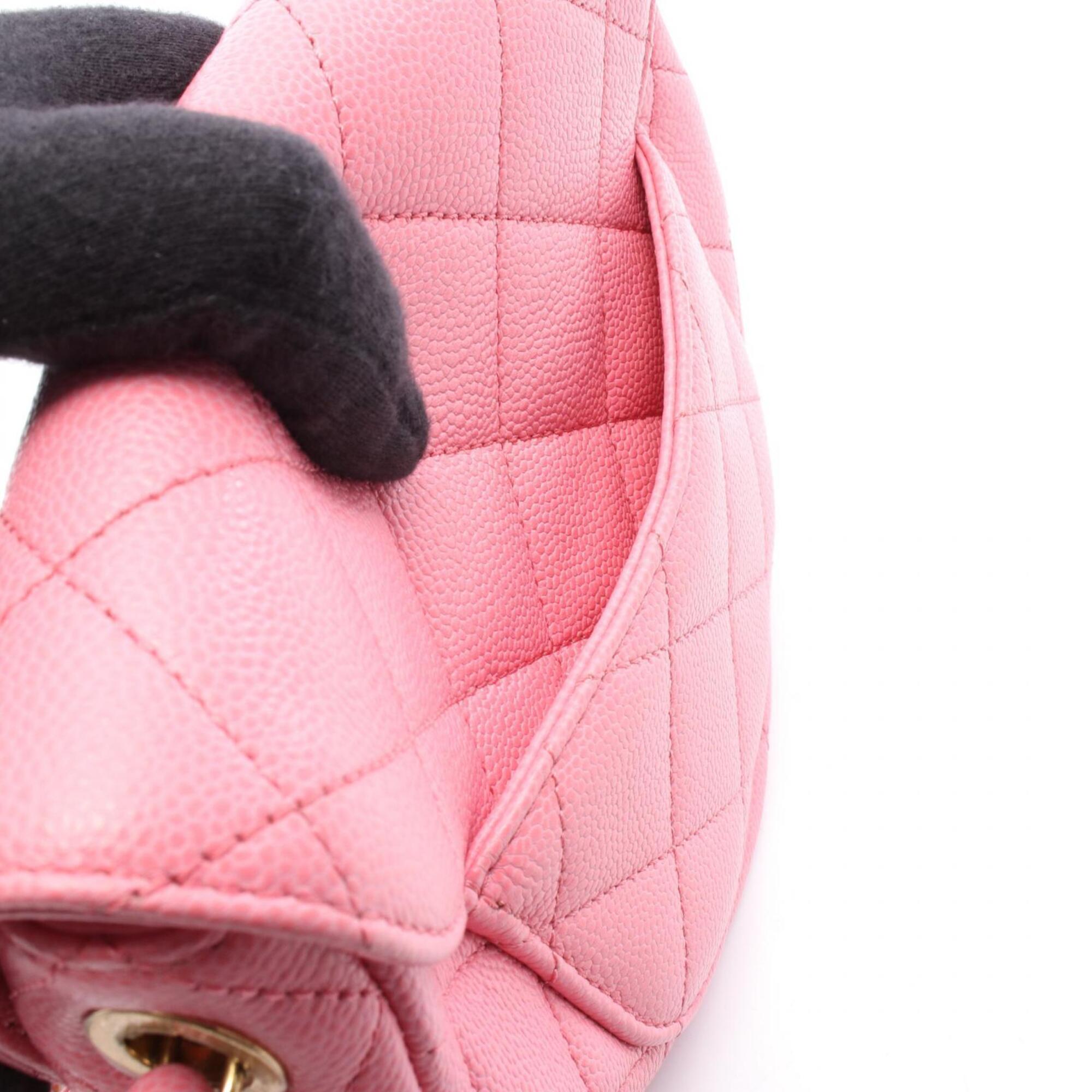 Chanel Pink Grained Calfskin Handbag Shoulder Bag (Pre-Owned)