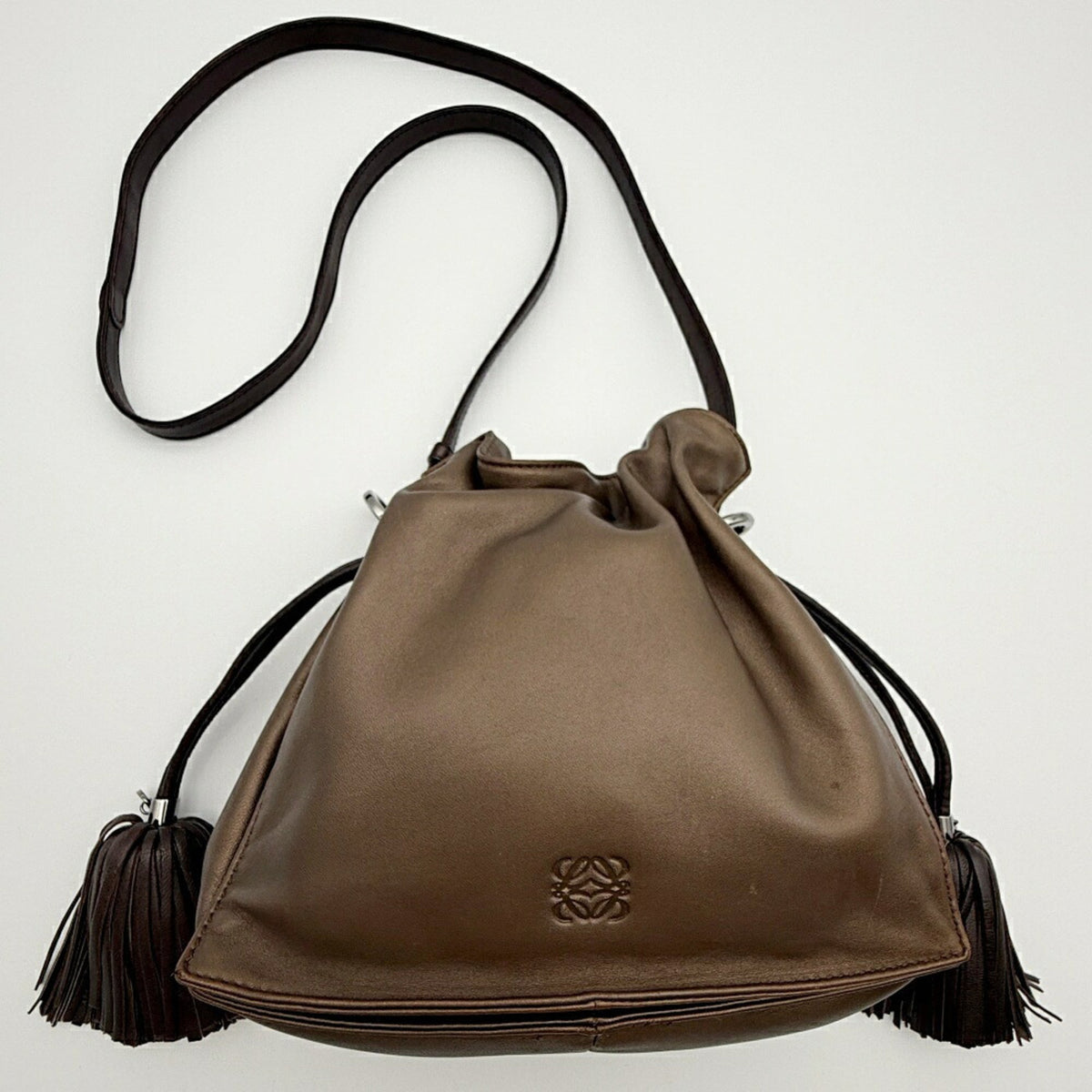 Loewe Bronze Nappa Leather Leather Shoulder Bag (Pre-Owned)