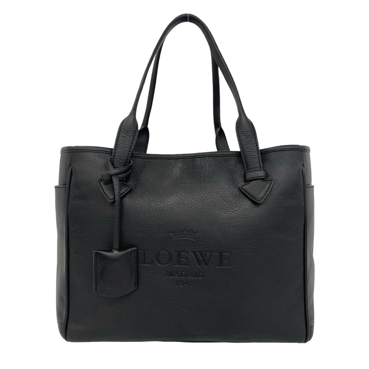 Loewe Black Leather Handbag Tote Bag (Pre-Owned)