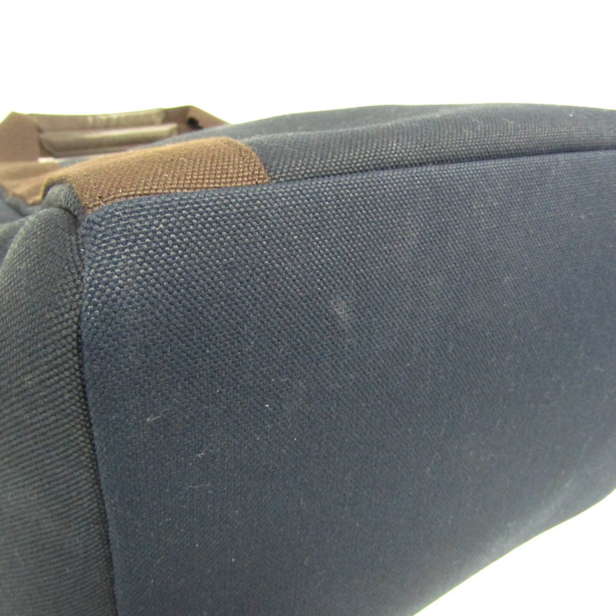 Hermes Navy Toile Chevron Leather Backpack (Pre-Owned)