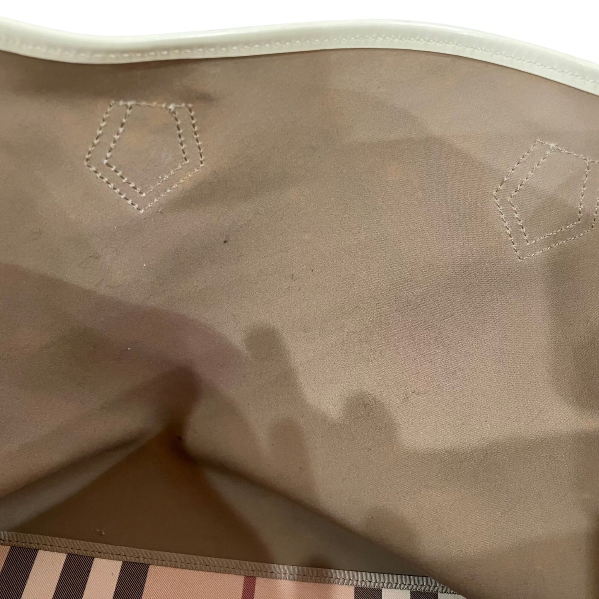 Burberry Beige Pvc Leather Tote Bag (Pre-Owned)