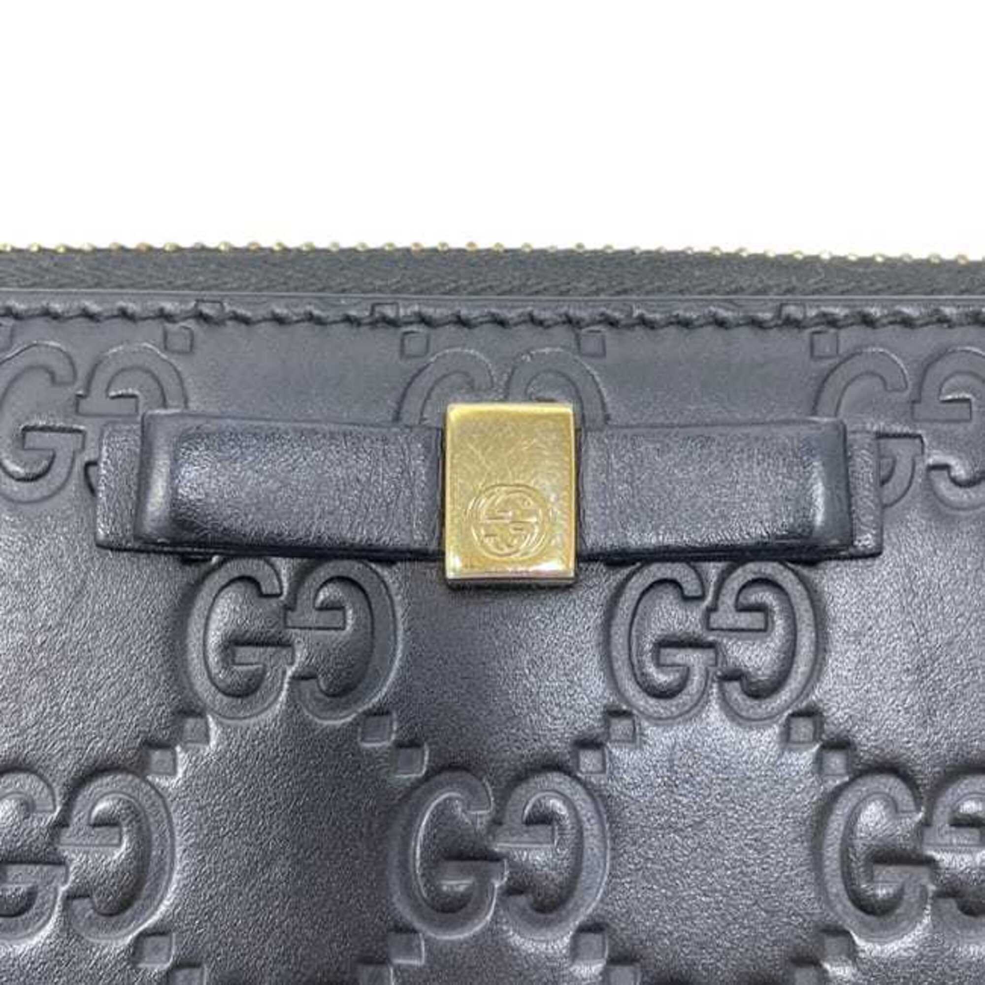 Gucci Black Leather Long Wallet (Bi-Fold) (Pre-Owned)