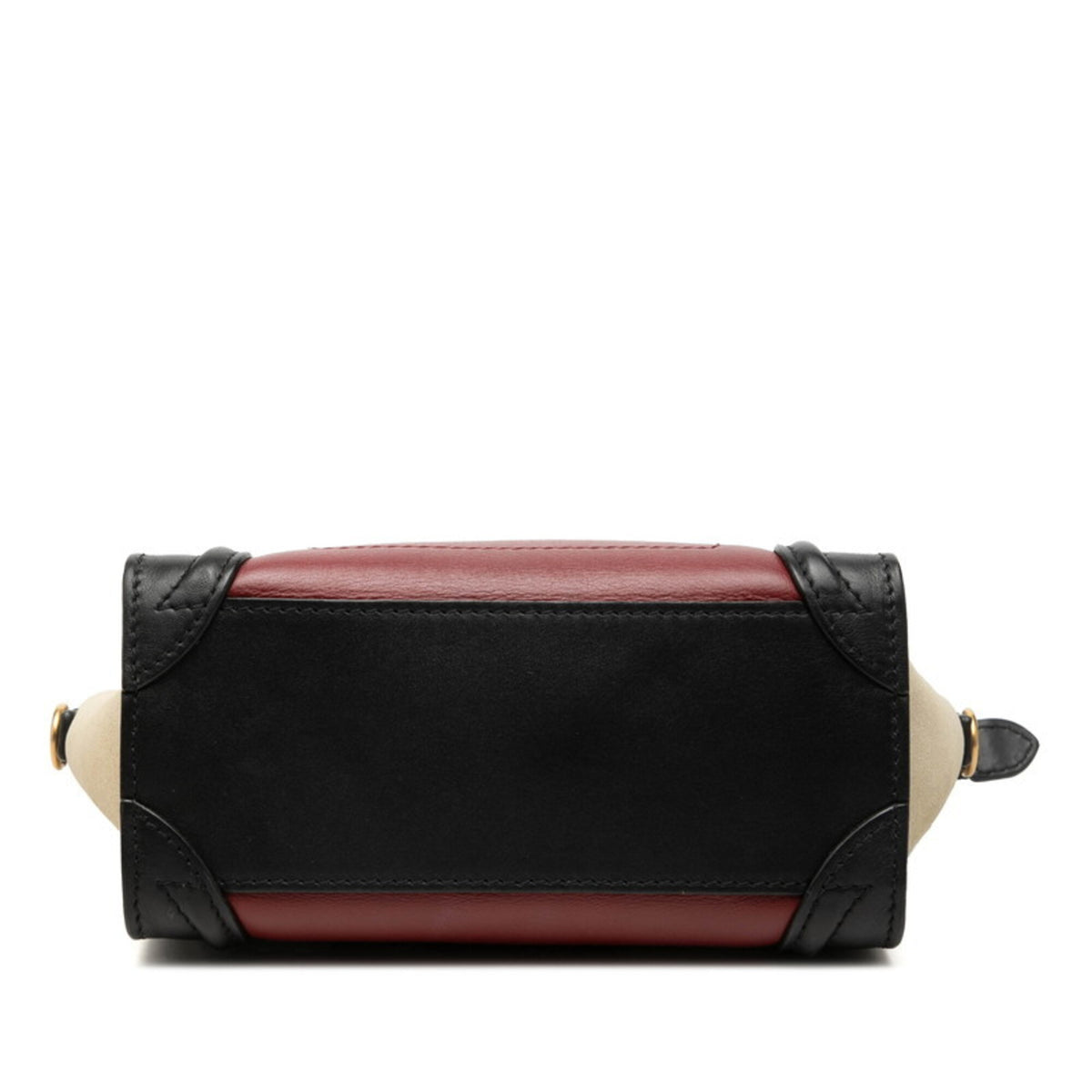 Celine Beige Black Red Color Suede Leather Handbag Shoulder Bag (Pre-Owned)