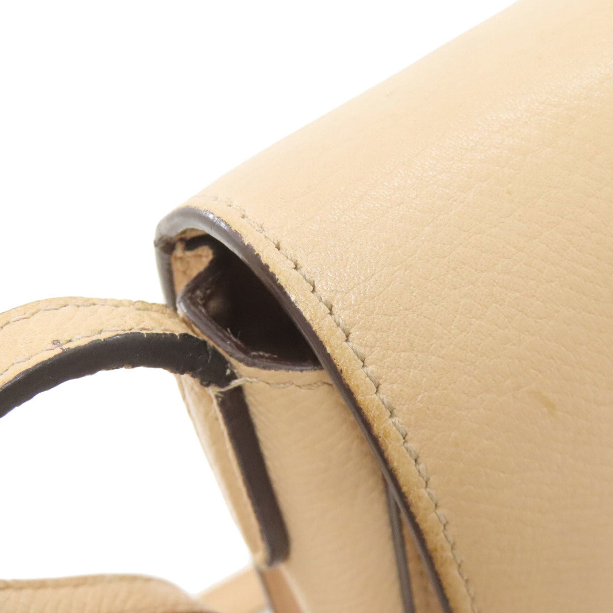 Celine Beige Leather Shoulder Bag (Pre-Owned)