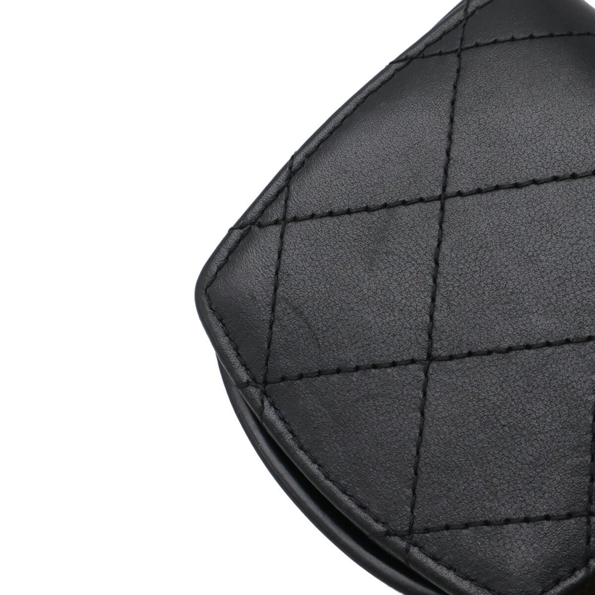 Chanel Black Leather Coin Purse/Coin Case (Pre-Owned)