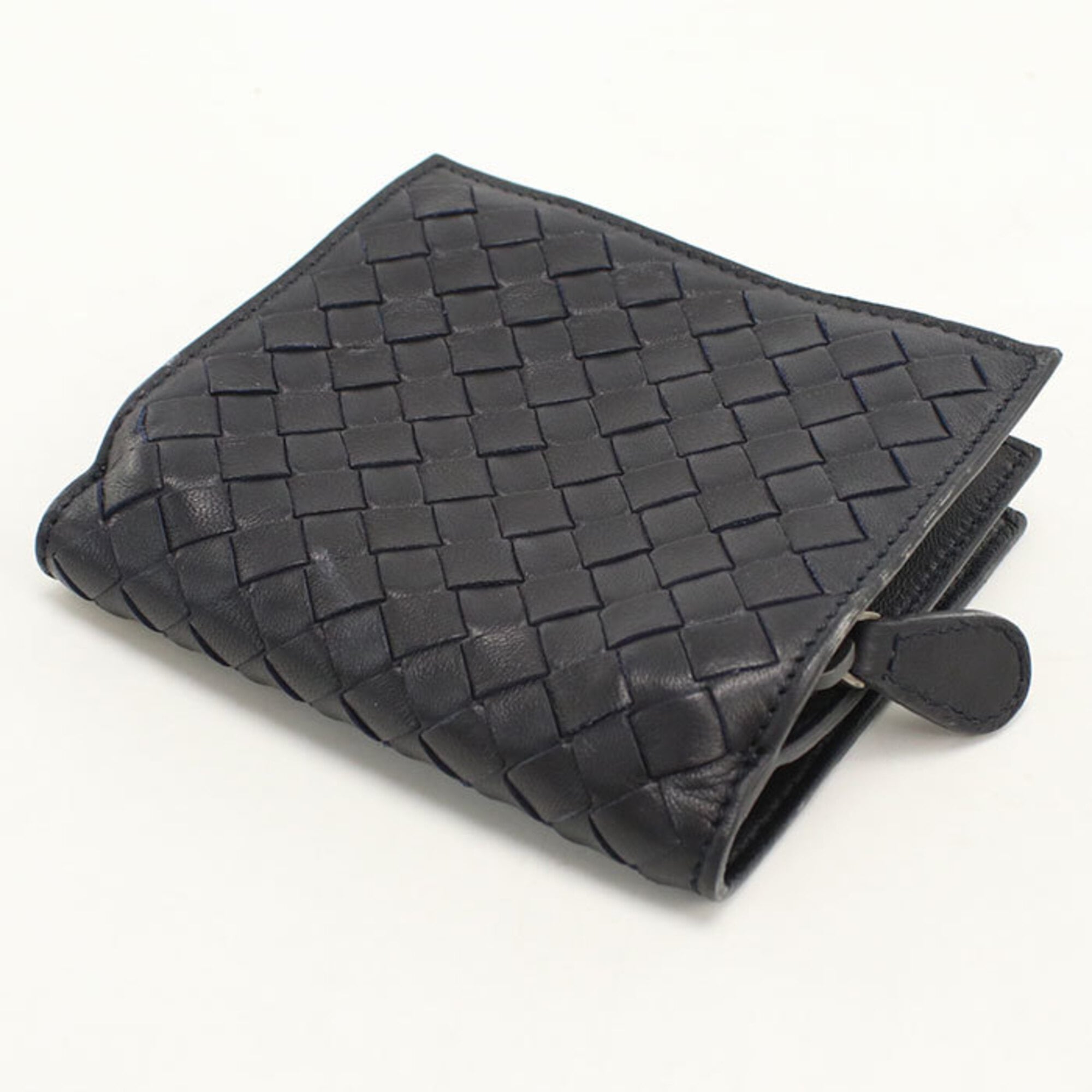 Bottega Veneta Black Leather Wallet (Bi-Fold) (Pre-Owned)