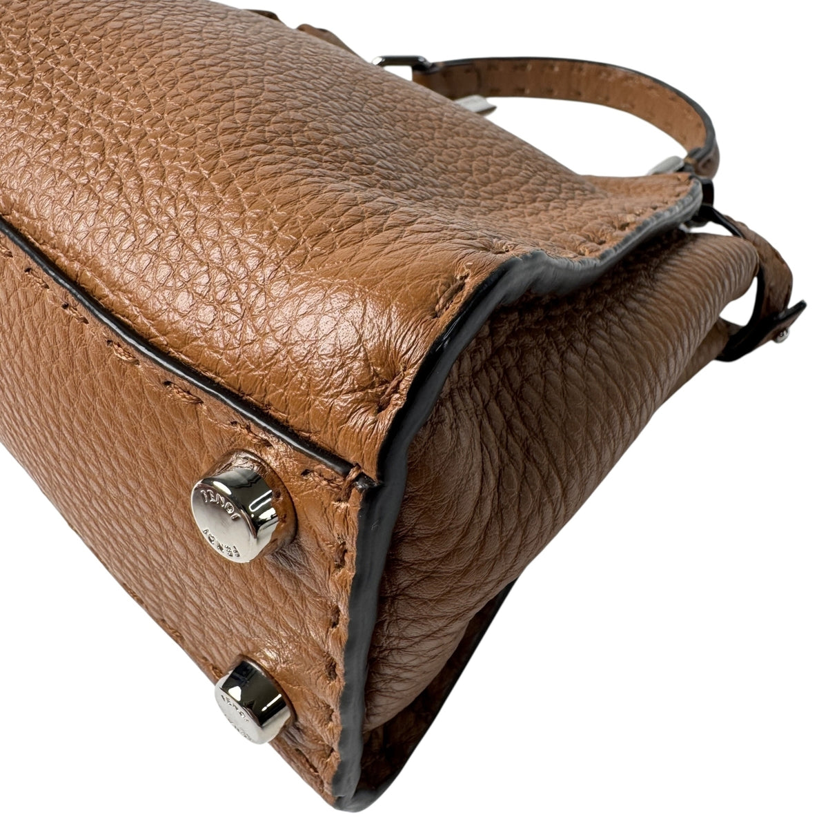 Fendi Brown Leather Handbag Shoulder Bag (Pre-Owned)