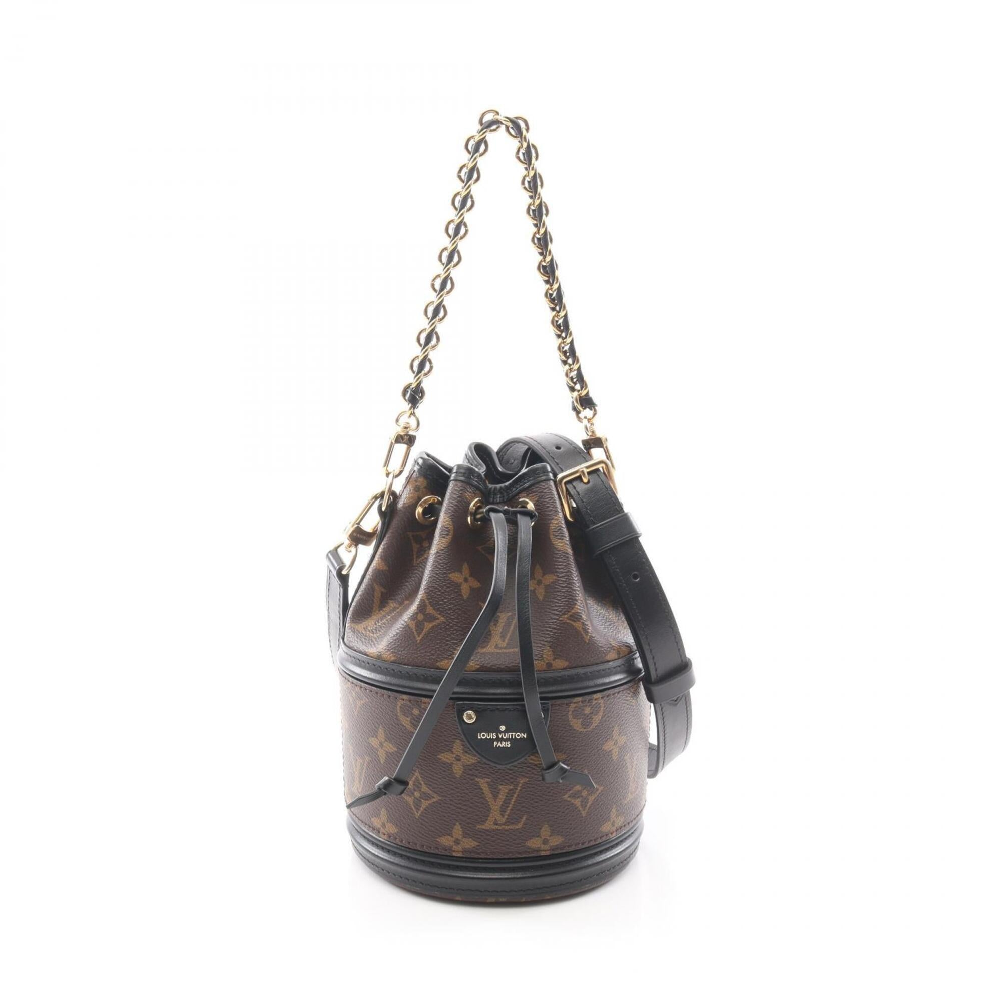 Louis Vuitton Black Brown Monogram Leather Handbag (Pre-Owned)