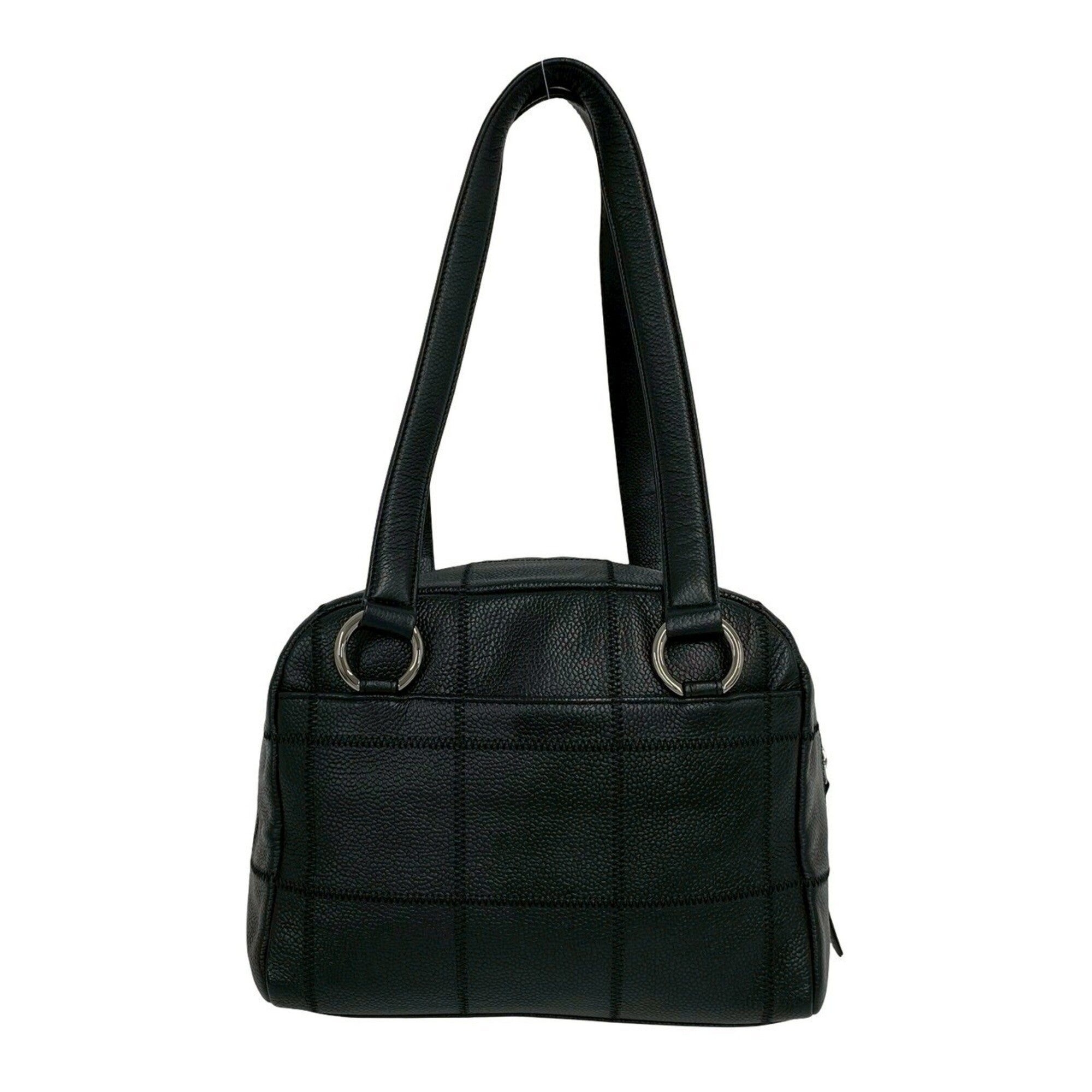 Chanel Black Grained Calfskin Handbag Shoulder Bag (Pre-Owned)