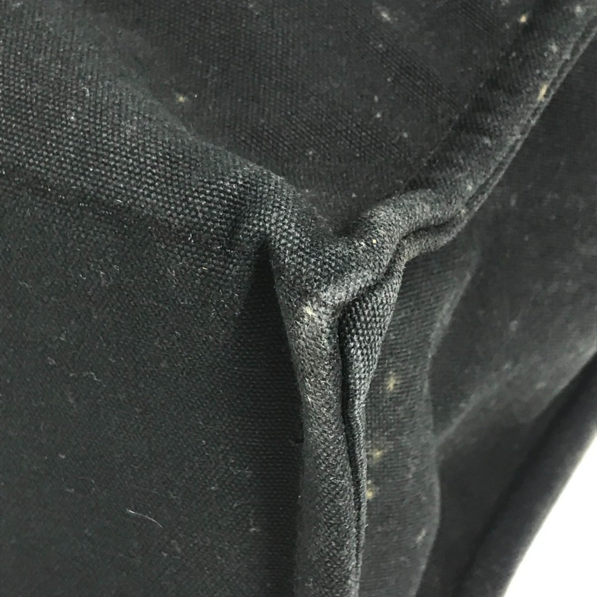 Hermes Black Gray Canvas Shoulder Bag Tote Bag (Pre-Owned)