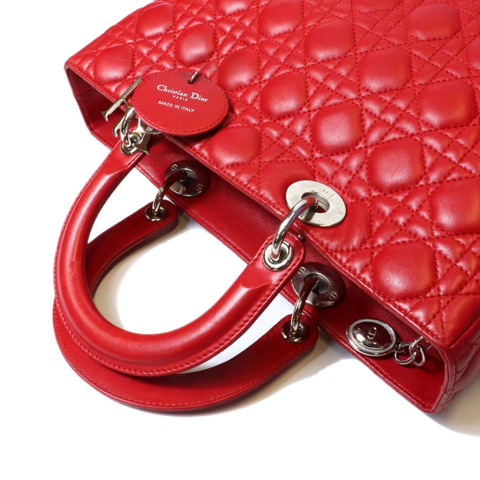 Christian Dior Red Color Leather Handbag (Pre-Owned)