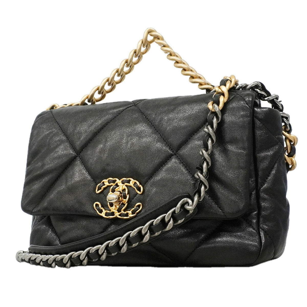 Chanel Black Leather Handbag (Pre-Owned)