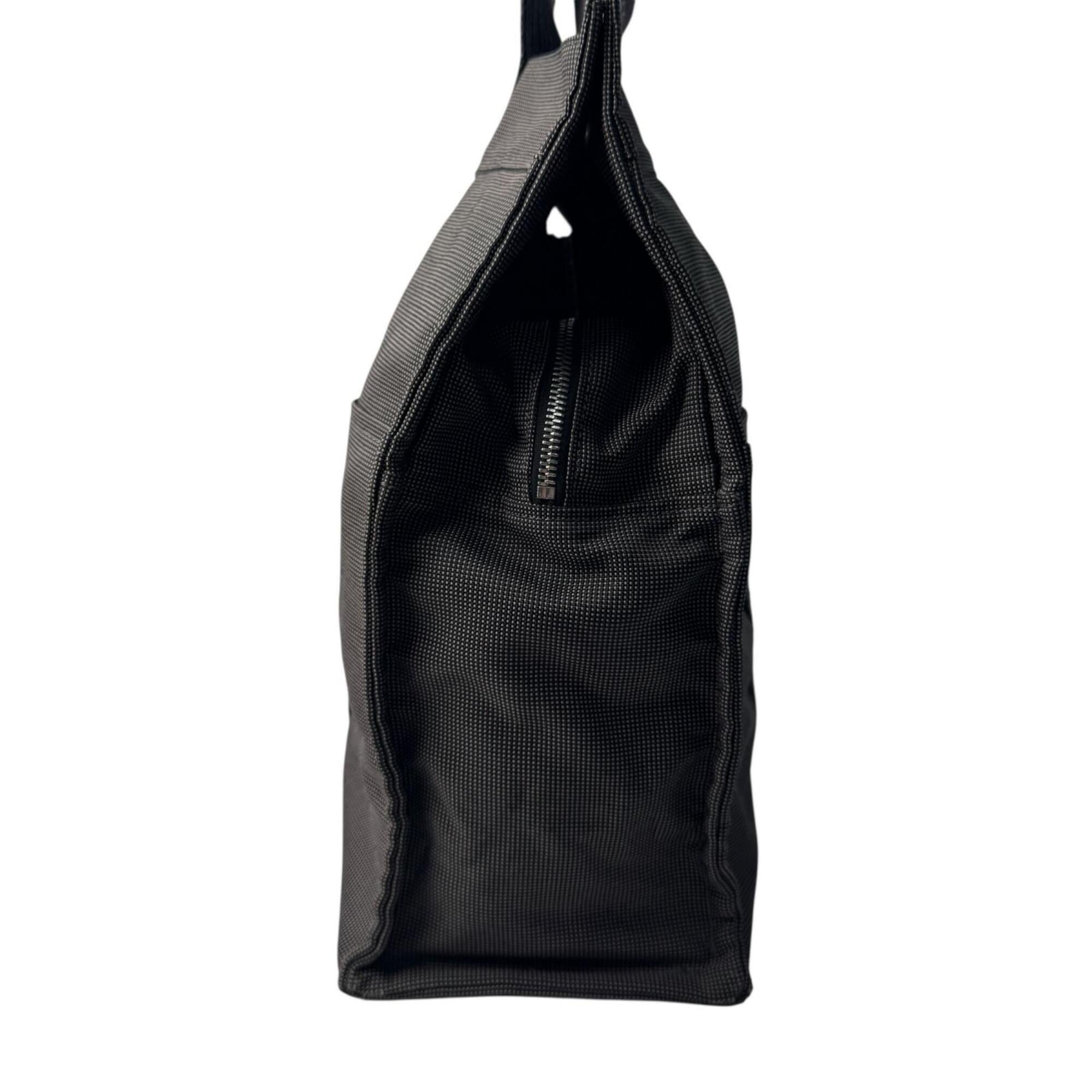 Hermes Dark Gray Canvas Tote Bag (Pre-Owned)