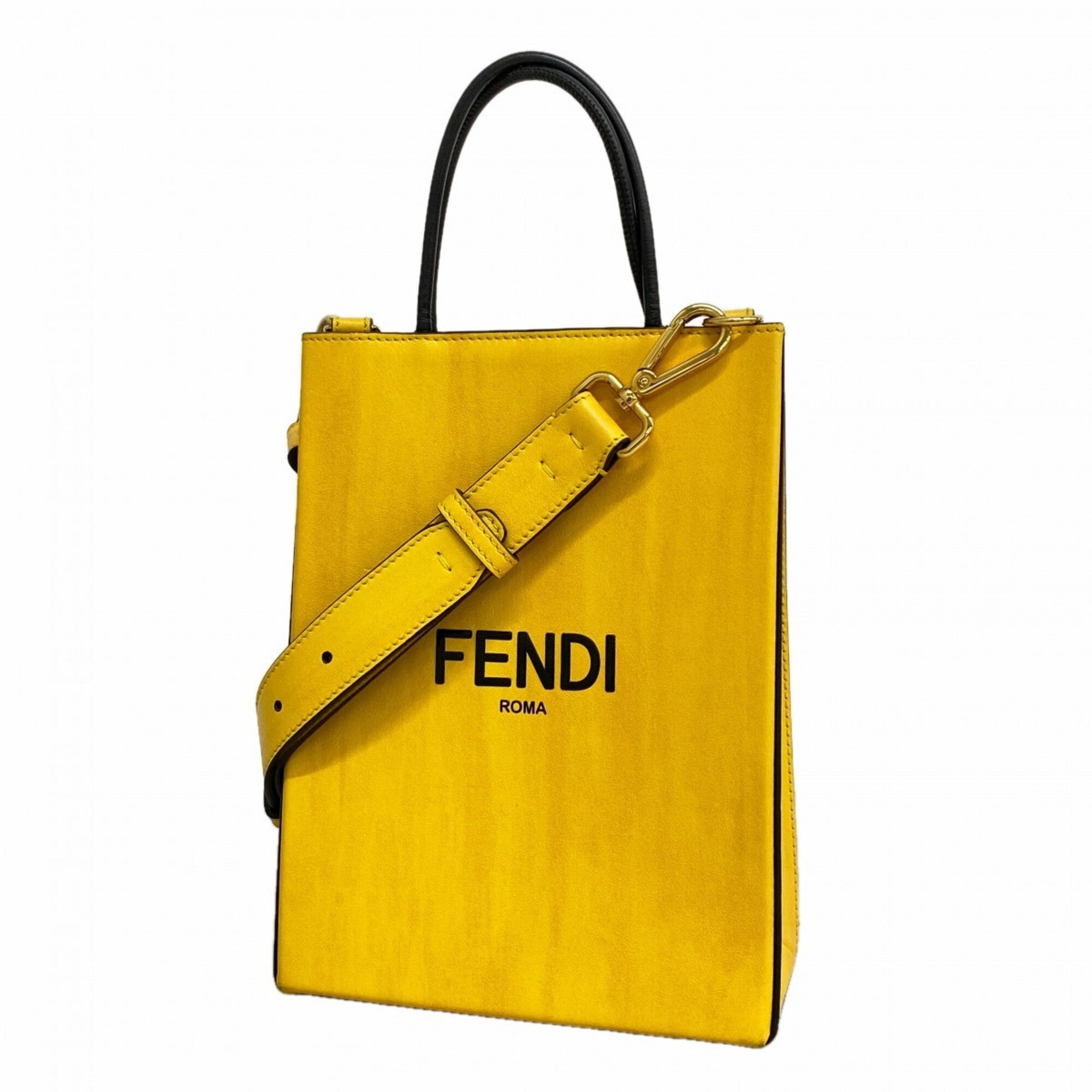 Fendi Yellow Leather Handbag (Pre-Owned)