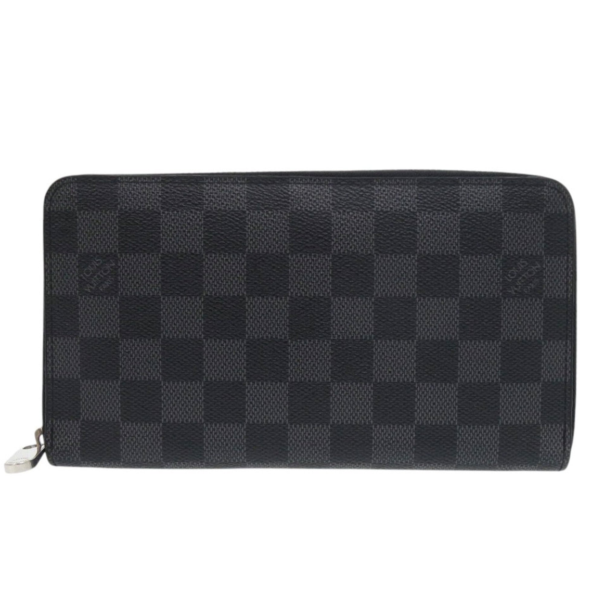 Louis Vuitton Black Gray Damier Graphite Canvas Long Wallet (Bi-Fold) (Pre-Owned)