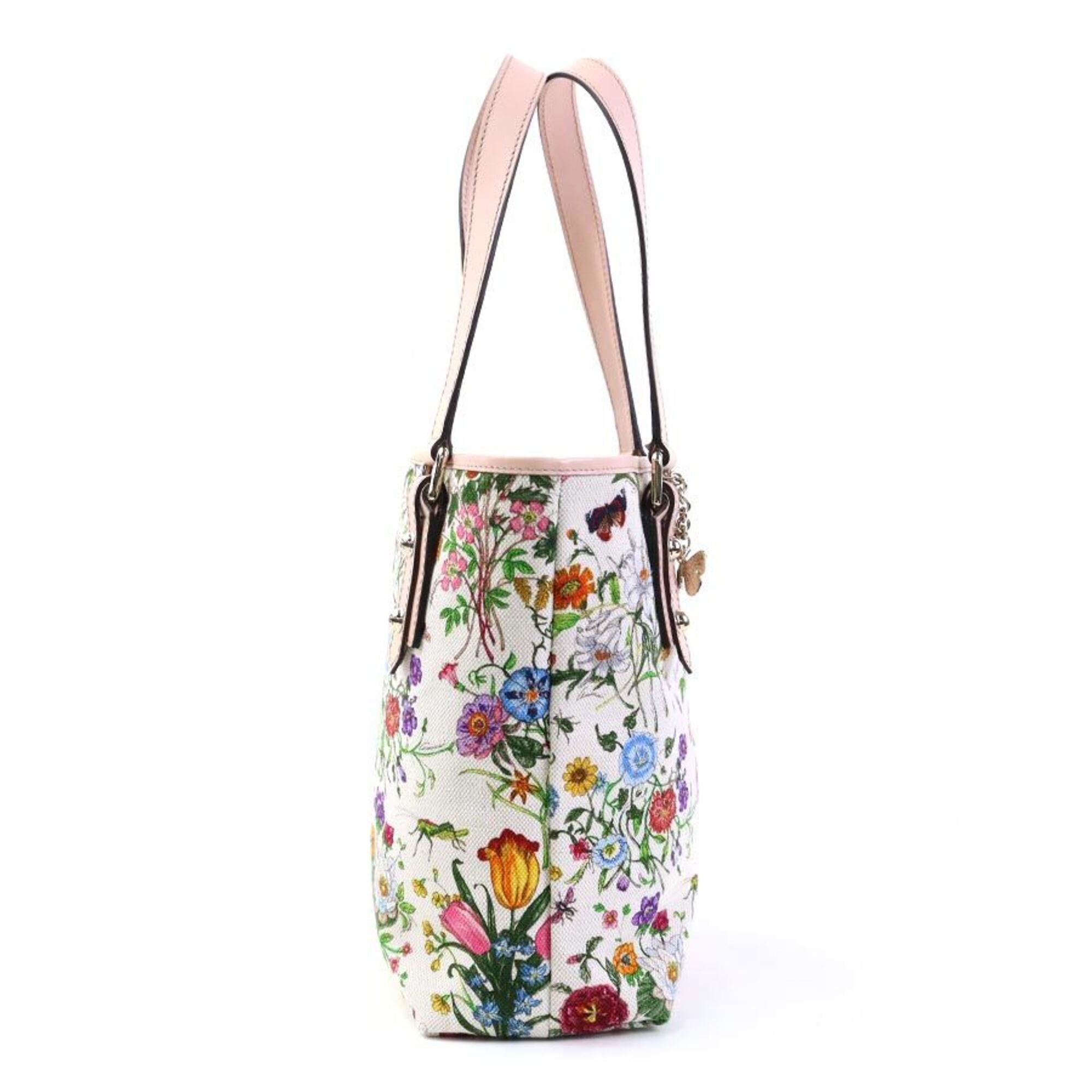 Gucci Multi-Color Pink Canvas Leather Handbag (Pre-Owned)
