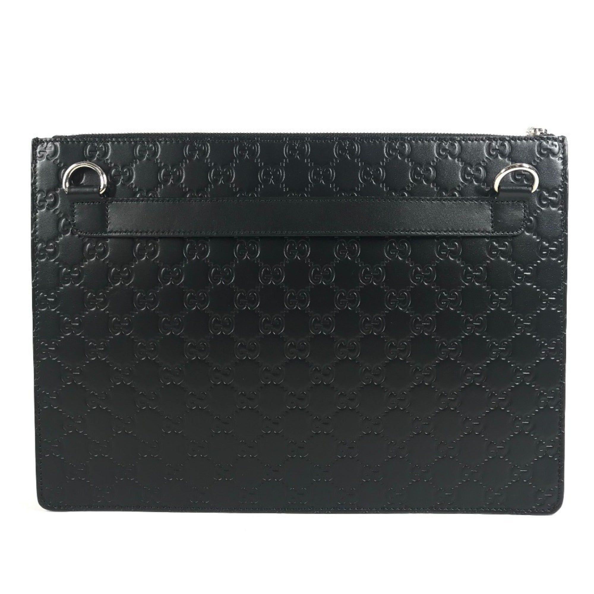 Gucci Black Leather Clutch Bag Shoulder Bag (Pre-Owned)