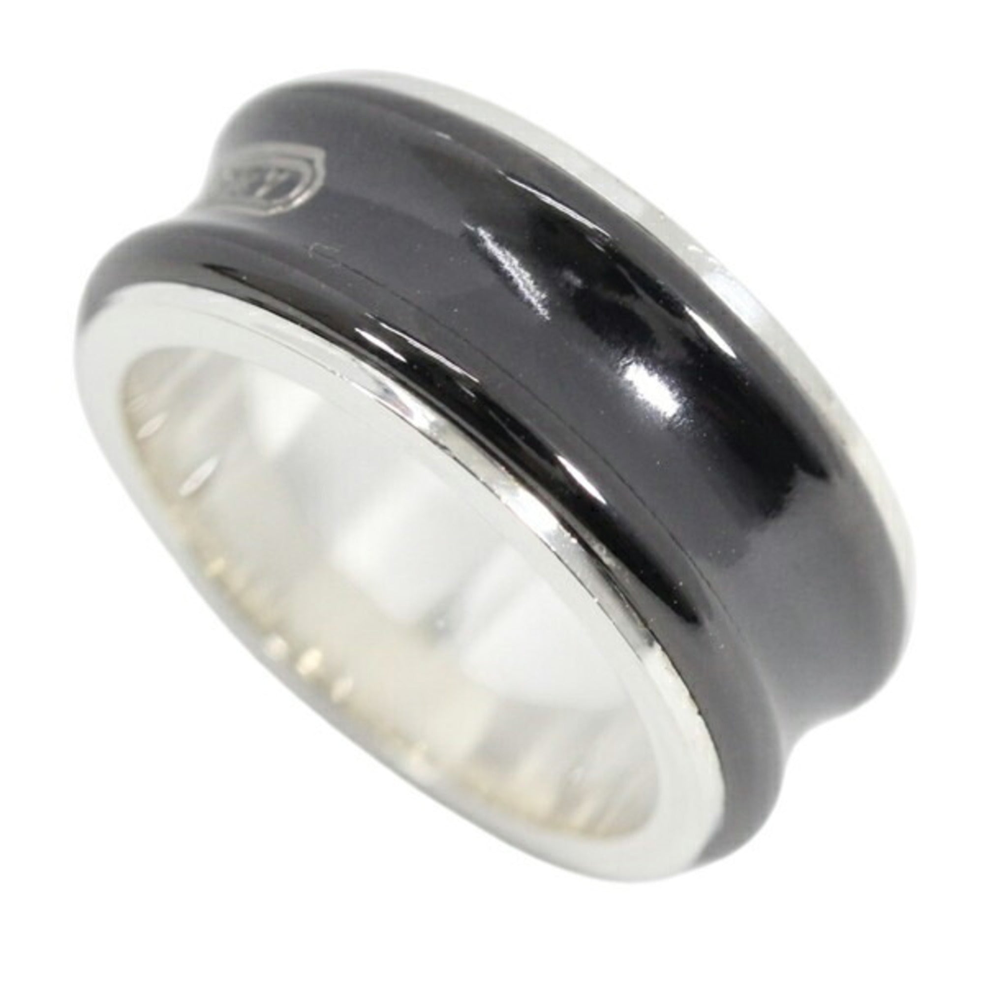 Tiffany Black Silver 925 Titanium Band Ring (Pre-Owned)