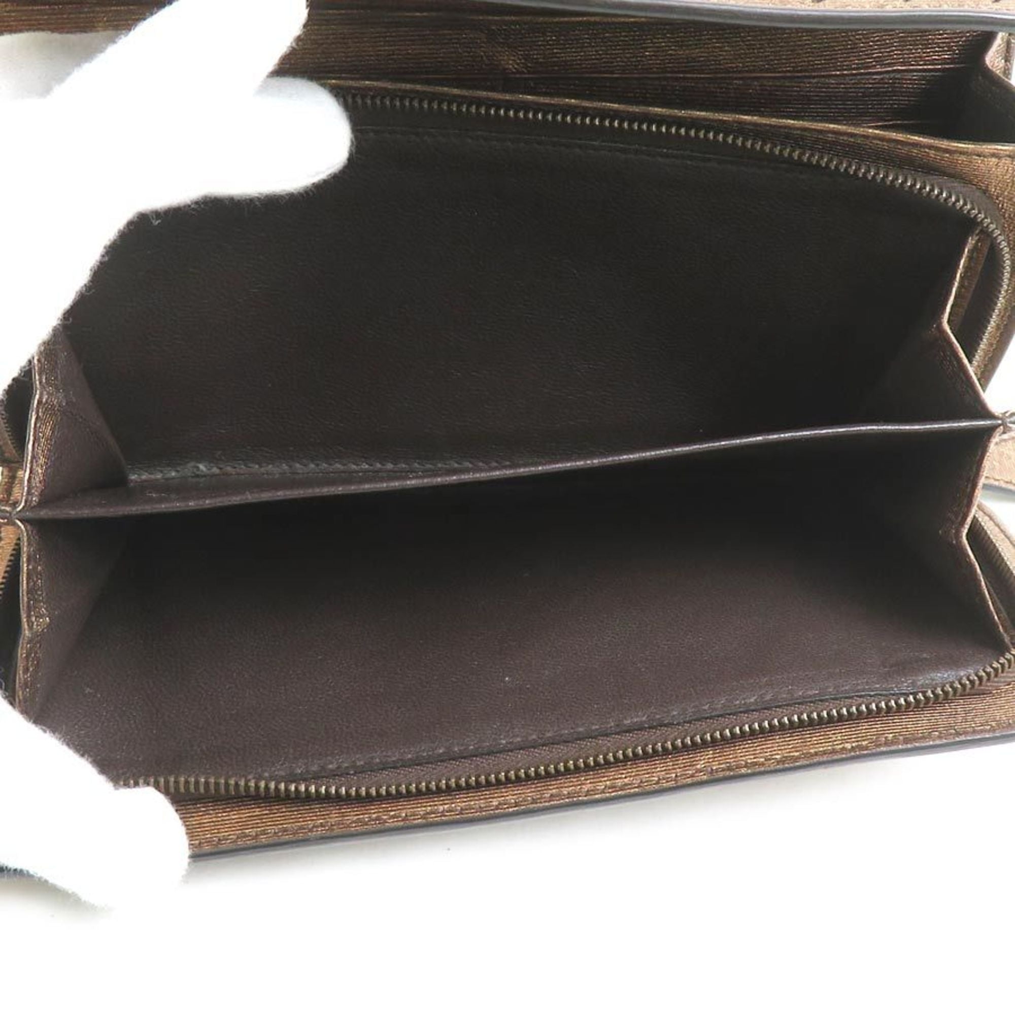 Bottega Veneta Metallic Brown Intrecciato Long Wallet (Bi-Fold) (Pre-Owned)