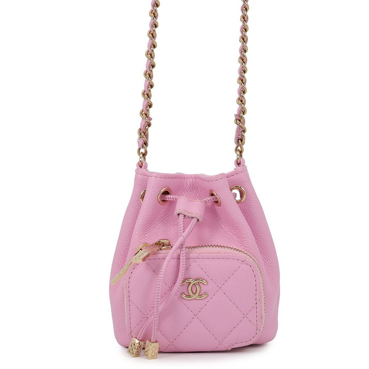 Chanel Pink Grained Calfskin Handbag Shoulder Bag (Pre-Owned)