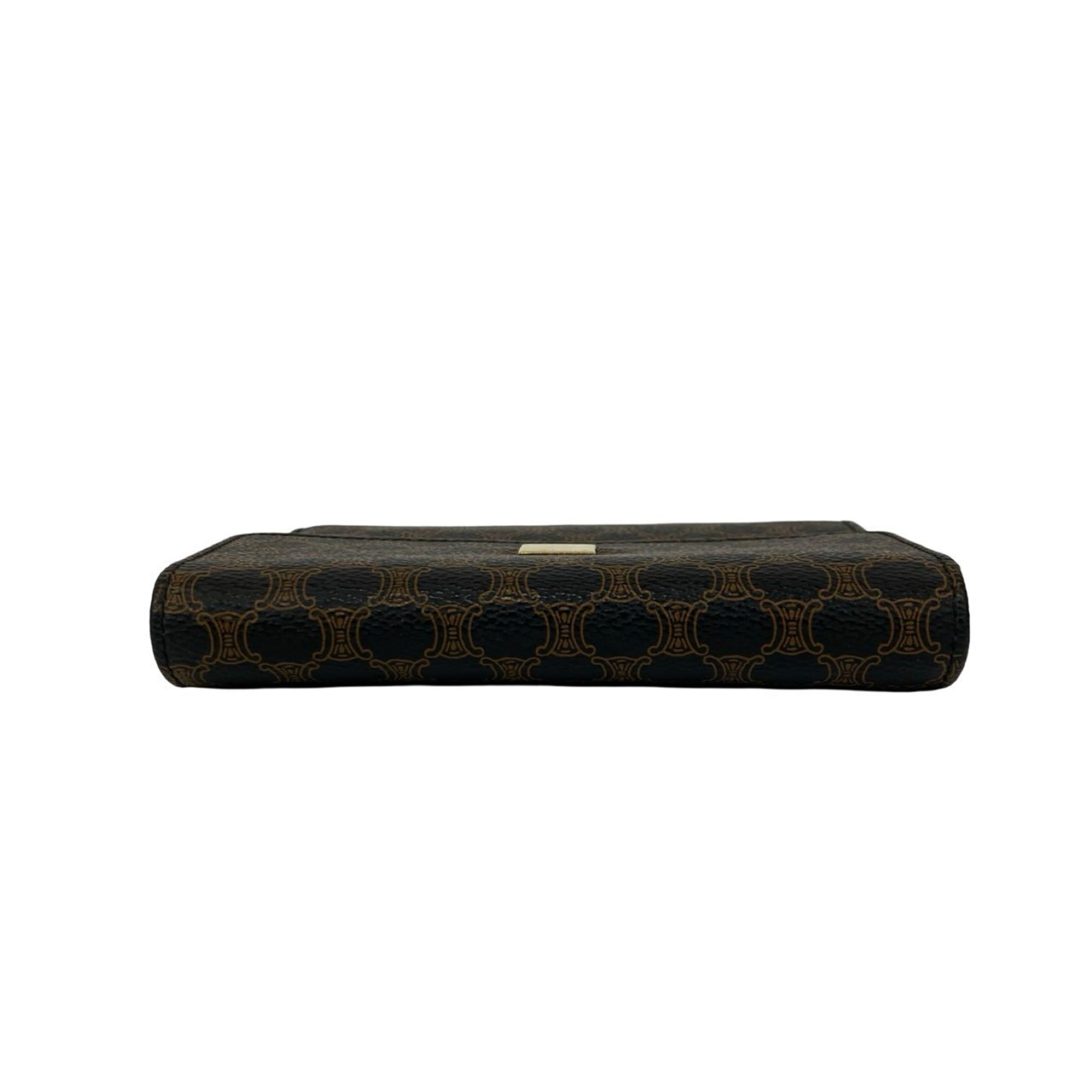 Celine Black Brown Leather Pvc Wallet (Tri-Fold) (Pre-Owned)