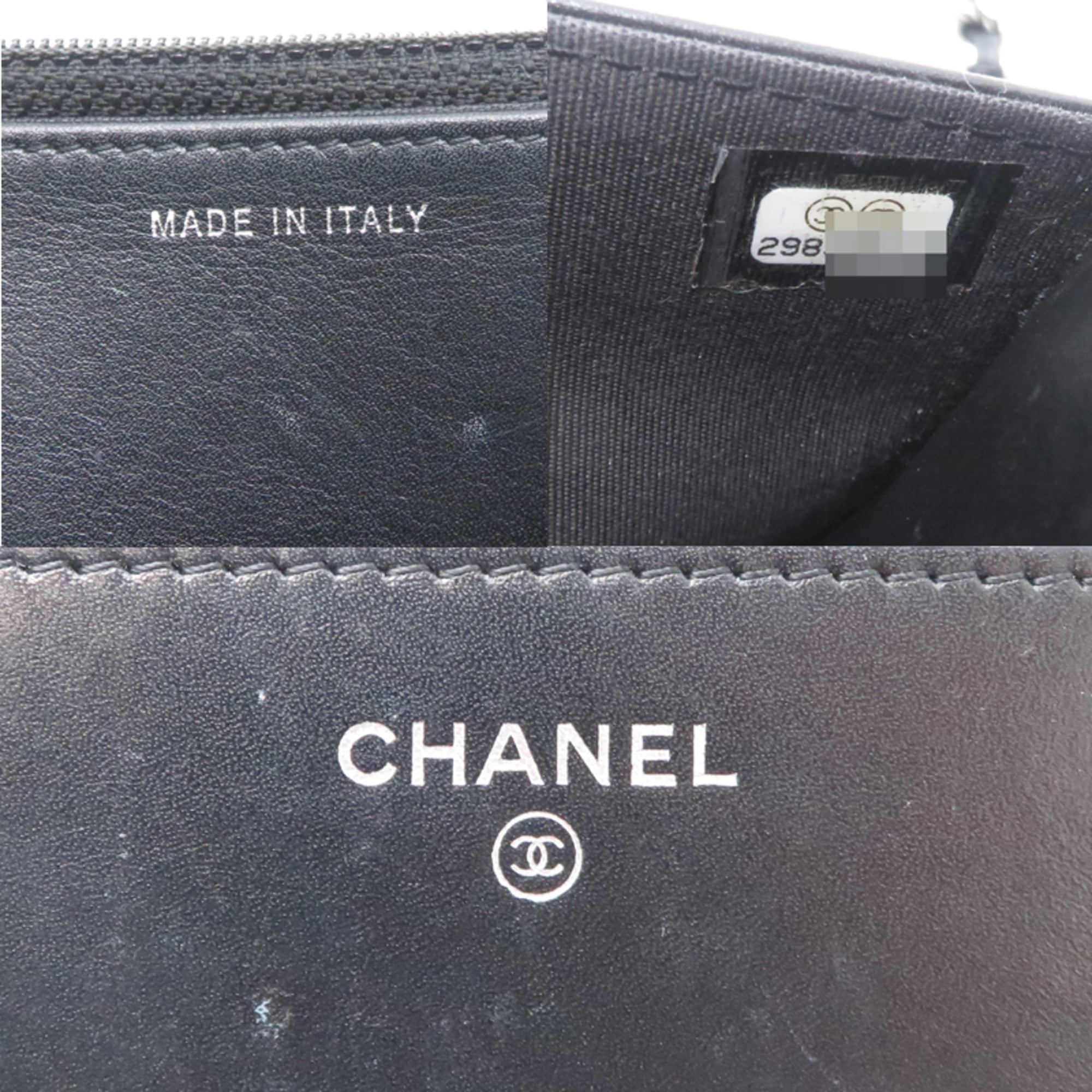 Chanel Black Leather Chain/Shoulder Wallet (Pre-Owned)