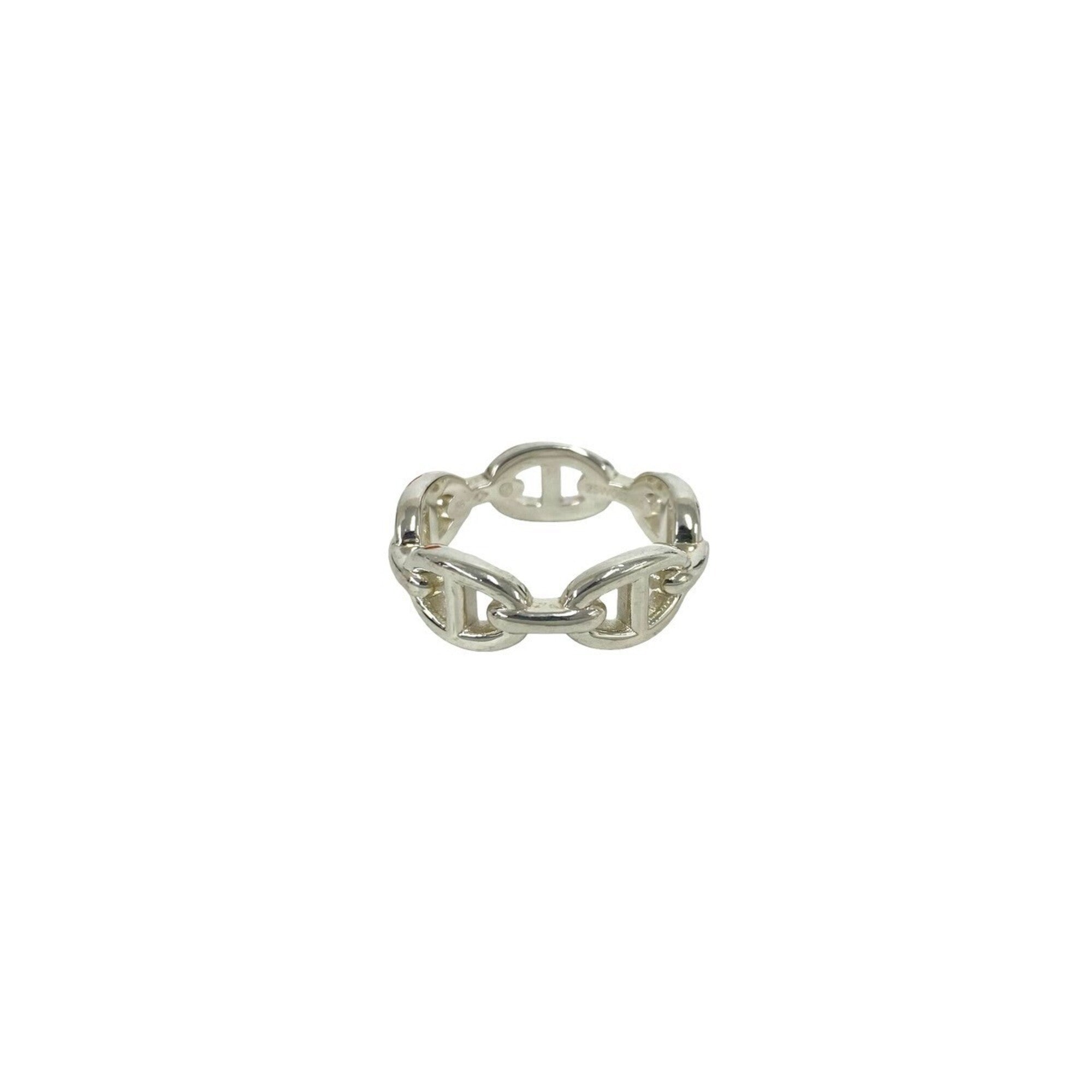 Hermes Silver Silver 925 Band Ring (Pre-Owned)