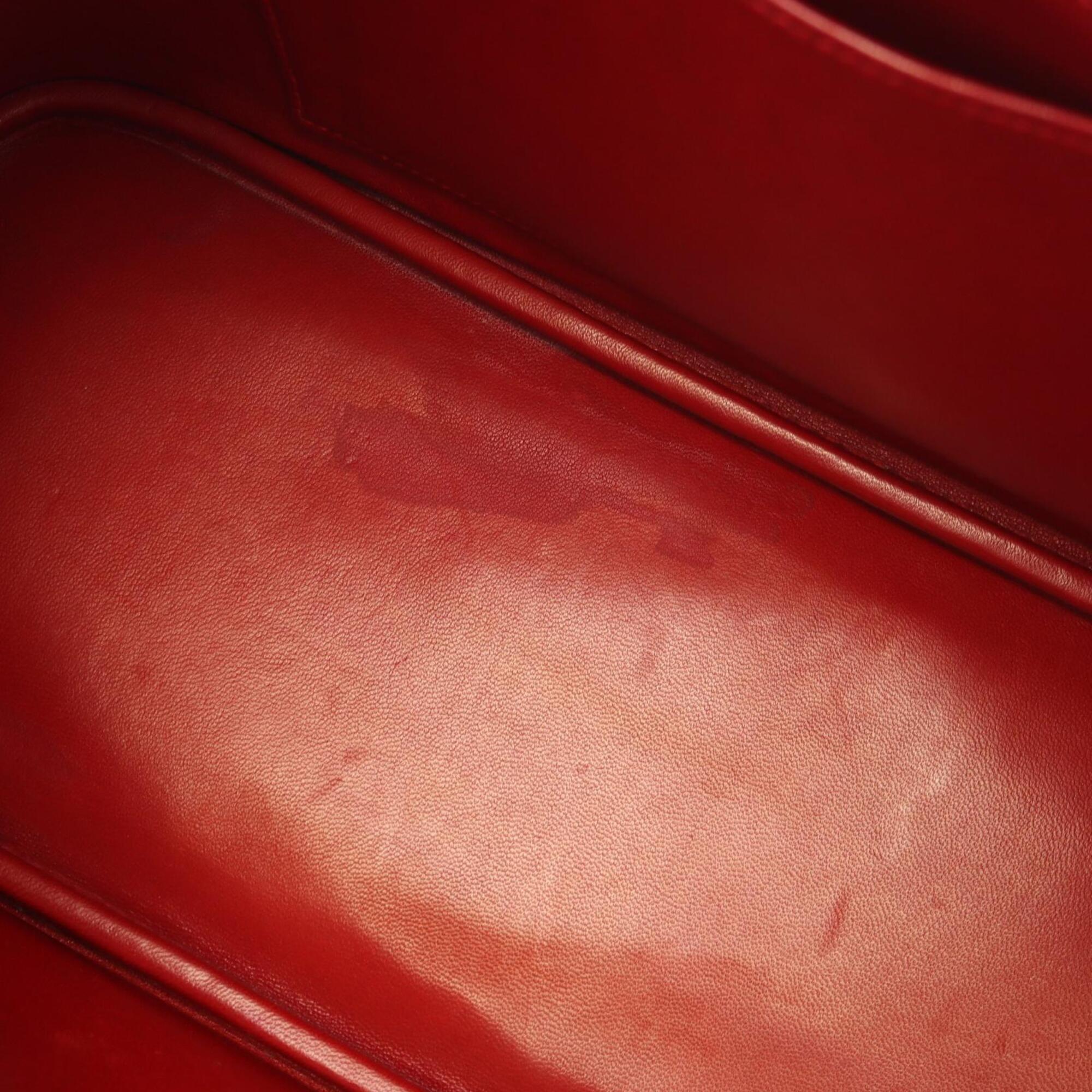 Hermes Red Color Courchevel Leather Handbag (Pre-Owned)