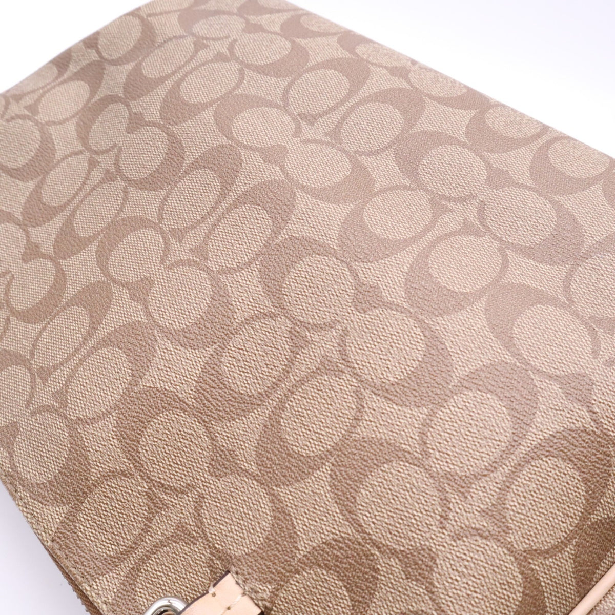 Coach Beige Brown Pink Canvas Handbag Tote Bag (Pre-Owned)