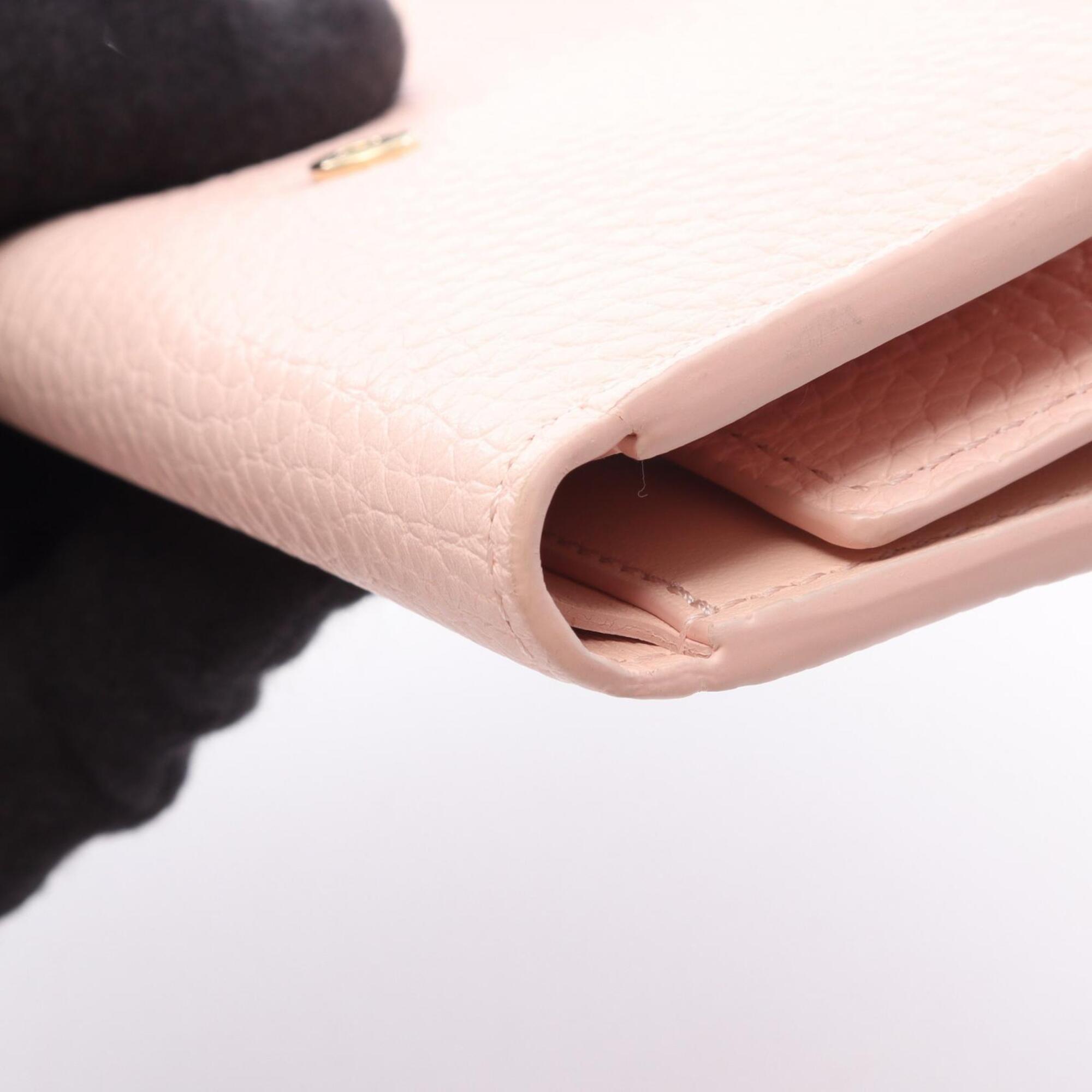Louis Vuitton Pink Leather Wallet (Tri-Fold) (Pre-Owned)